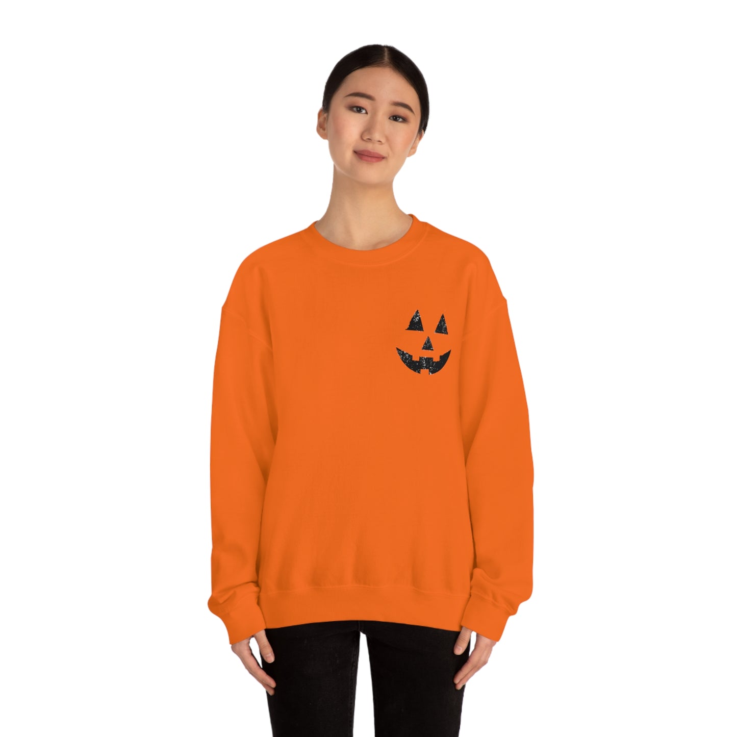 Spooky Halloween Jack-o'-Lantern Crewneck Sweater | Pumpkin Crewneck Sweatshirt