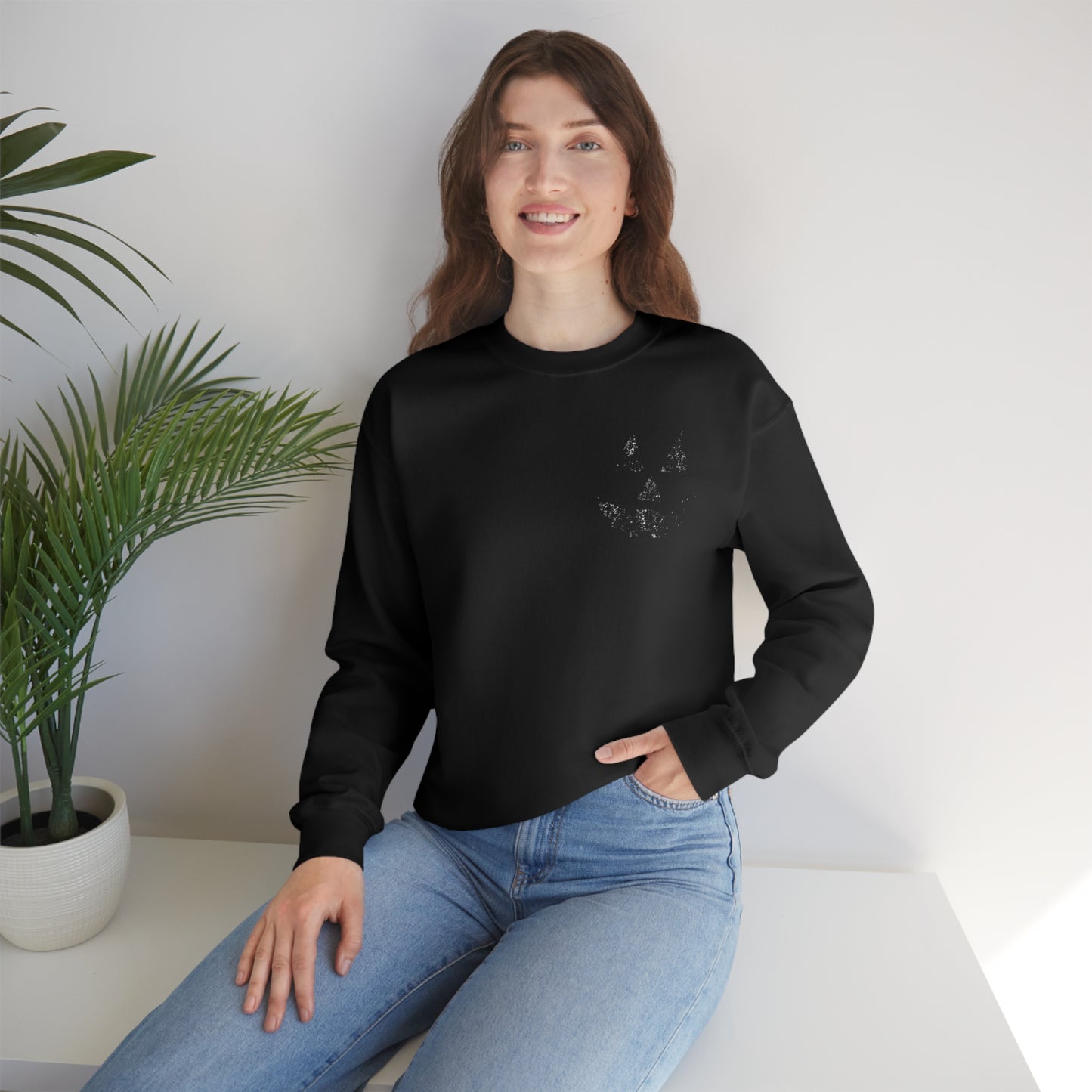 Spooky Halloween Jack-o'-Lantern Crewneck Sweater | Pumpkin Crewneck Sweatshirt