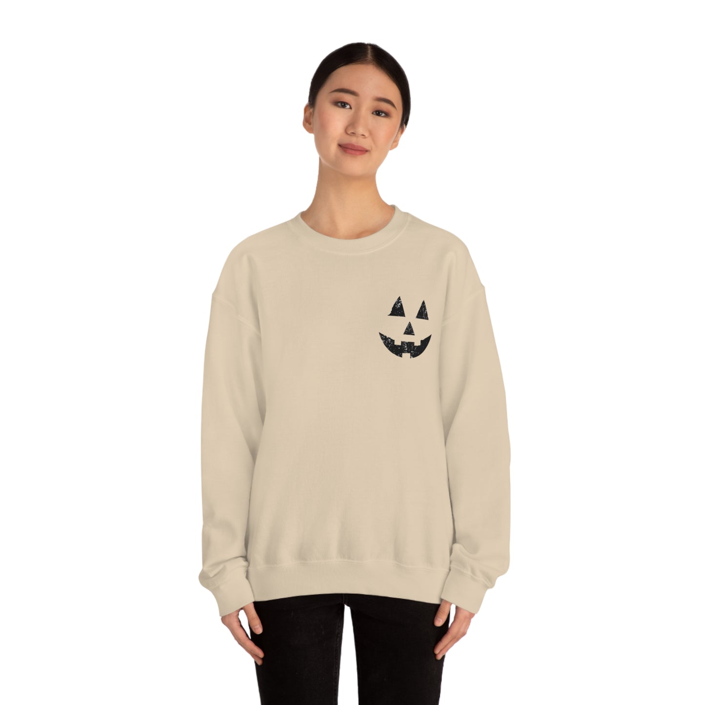 Spooky Halloween Jack-o'-Lantern Crewneck Sweater | Pumpkin Crewneck Sweatshirt