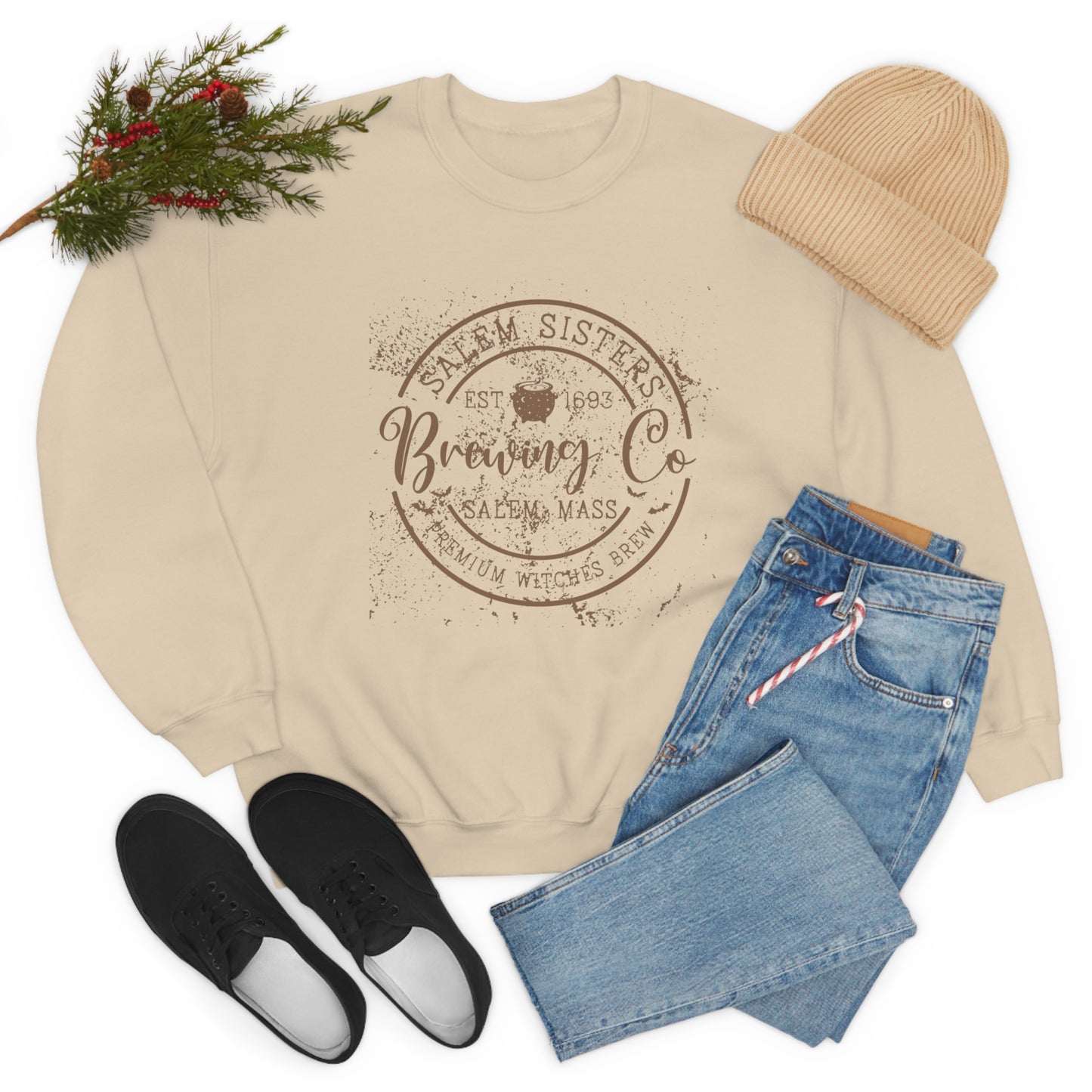 Salem Sisters Halloween Crewneck Sweater | Bewitchingly Stylish Sweatshirt