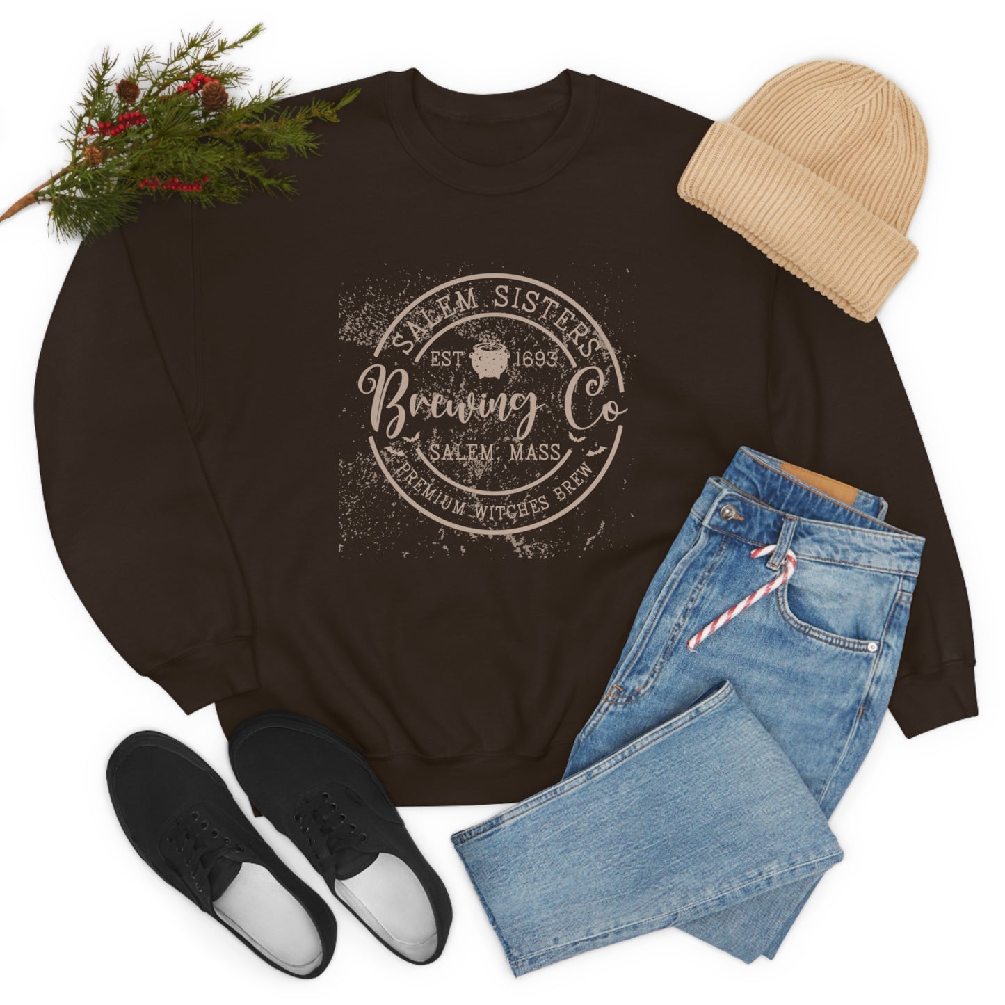 Salem Sisters Halloween Crewneck Sweater | Bewitchingly Stylish Sweatshirt