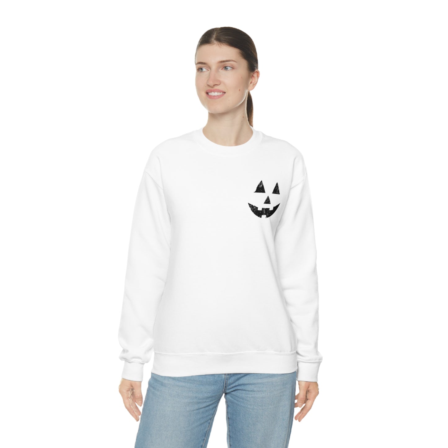 Spooky Halloween Jack-o'-Lantern Crewneck Sweater | Pumpkin Crewneck Sweatshirt