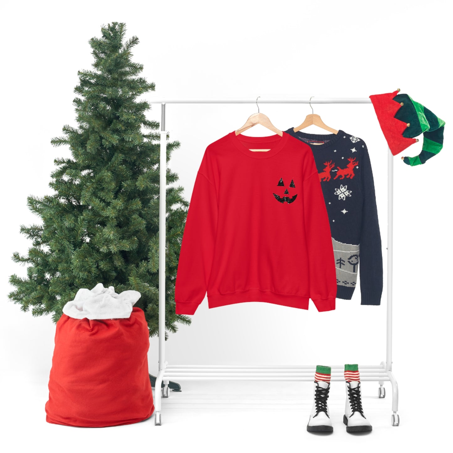Spooky Halloween Jack-o'-Lantern Crewneck Sweater | Pumpkin Crewneck Sweatshirt