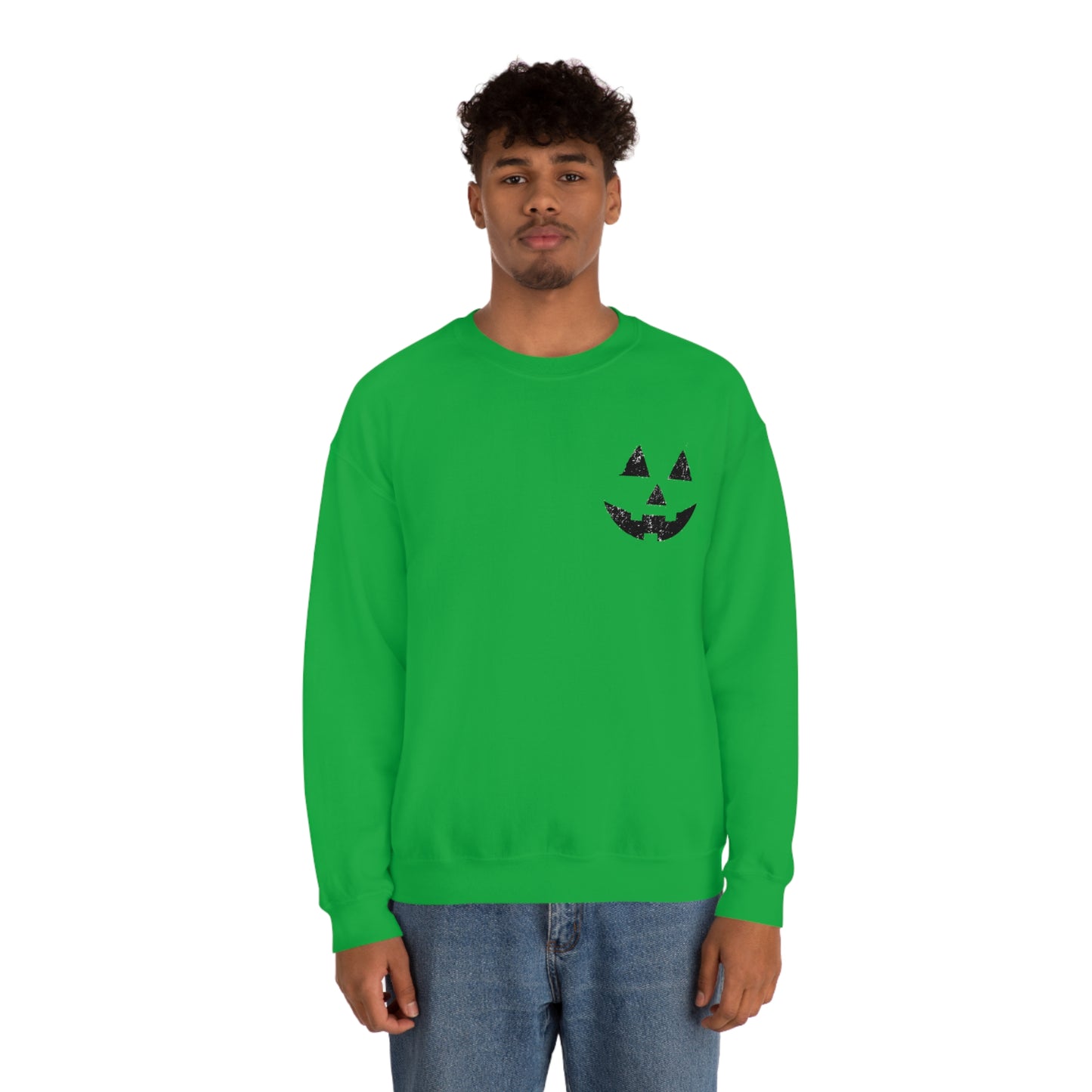 Spooky Halloween Jack-o'-Lantern Crewneck Sweater | Pumpkin Crewneck Sweatshirt