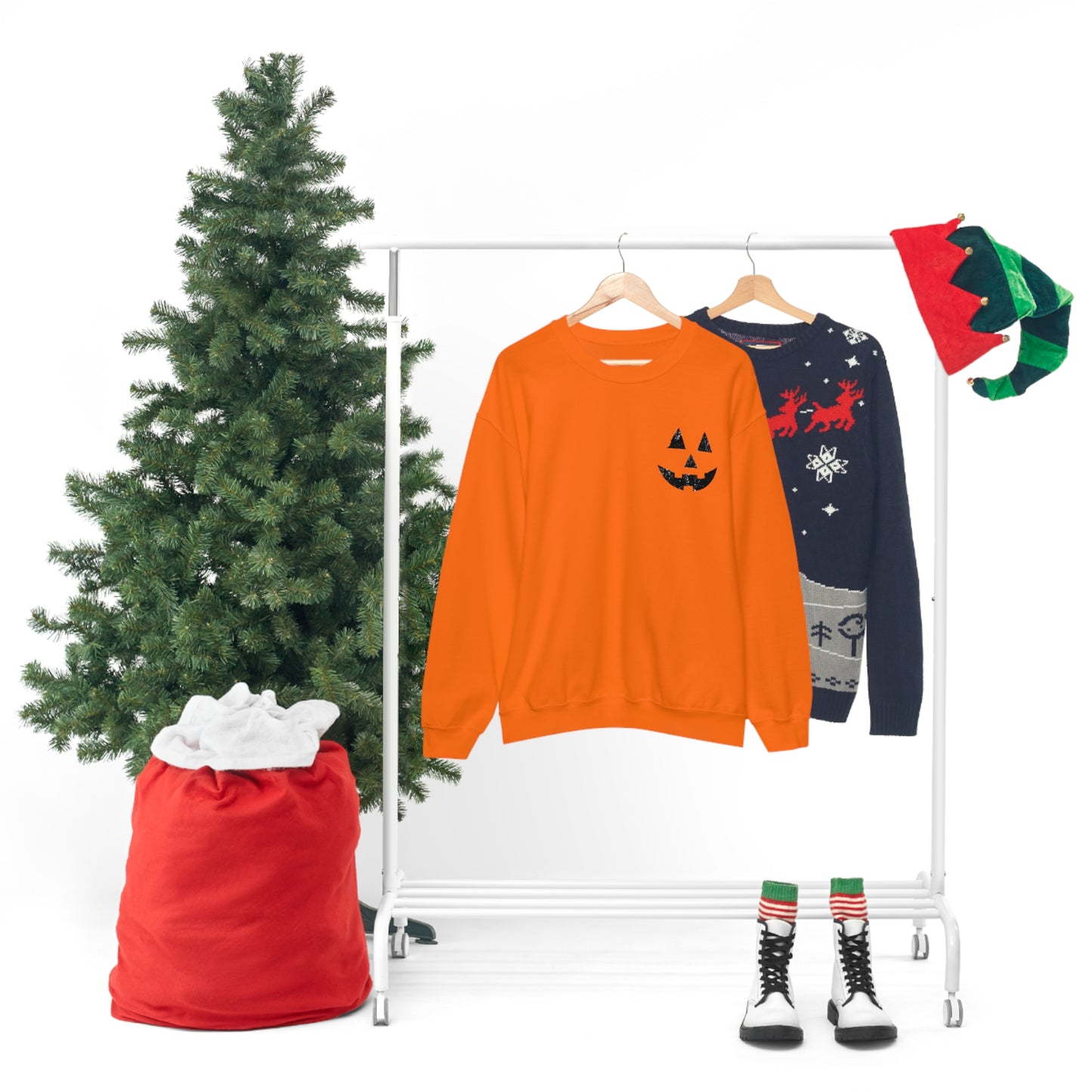 Spooky Halloween Jack-o'-Lantern Crewneck Sweater | Pumpkin Crewneck Sweatshirt
