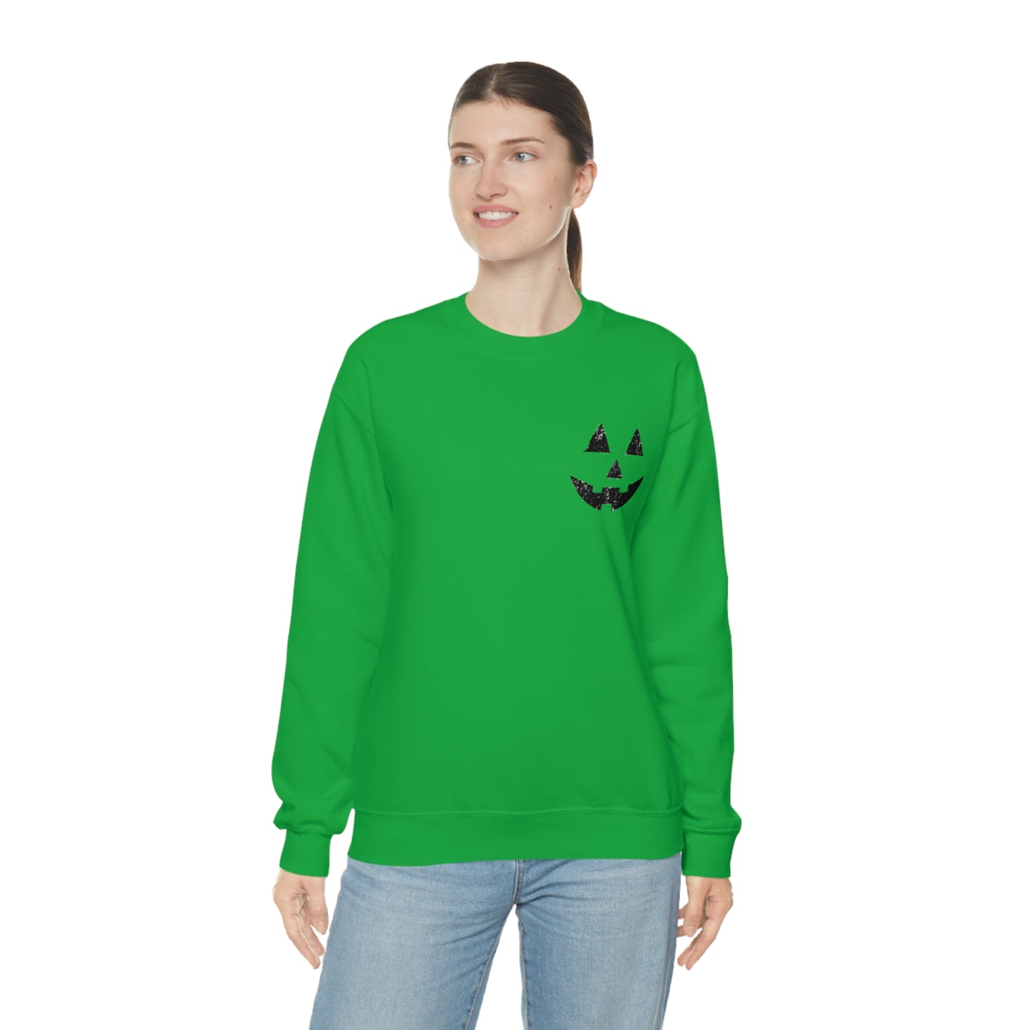 Spooky Halloween Jack-o'-Lantern Crewneck Sweater | Pumpkin Crewneck Sweatshirt