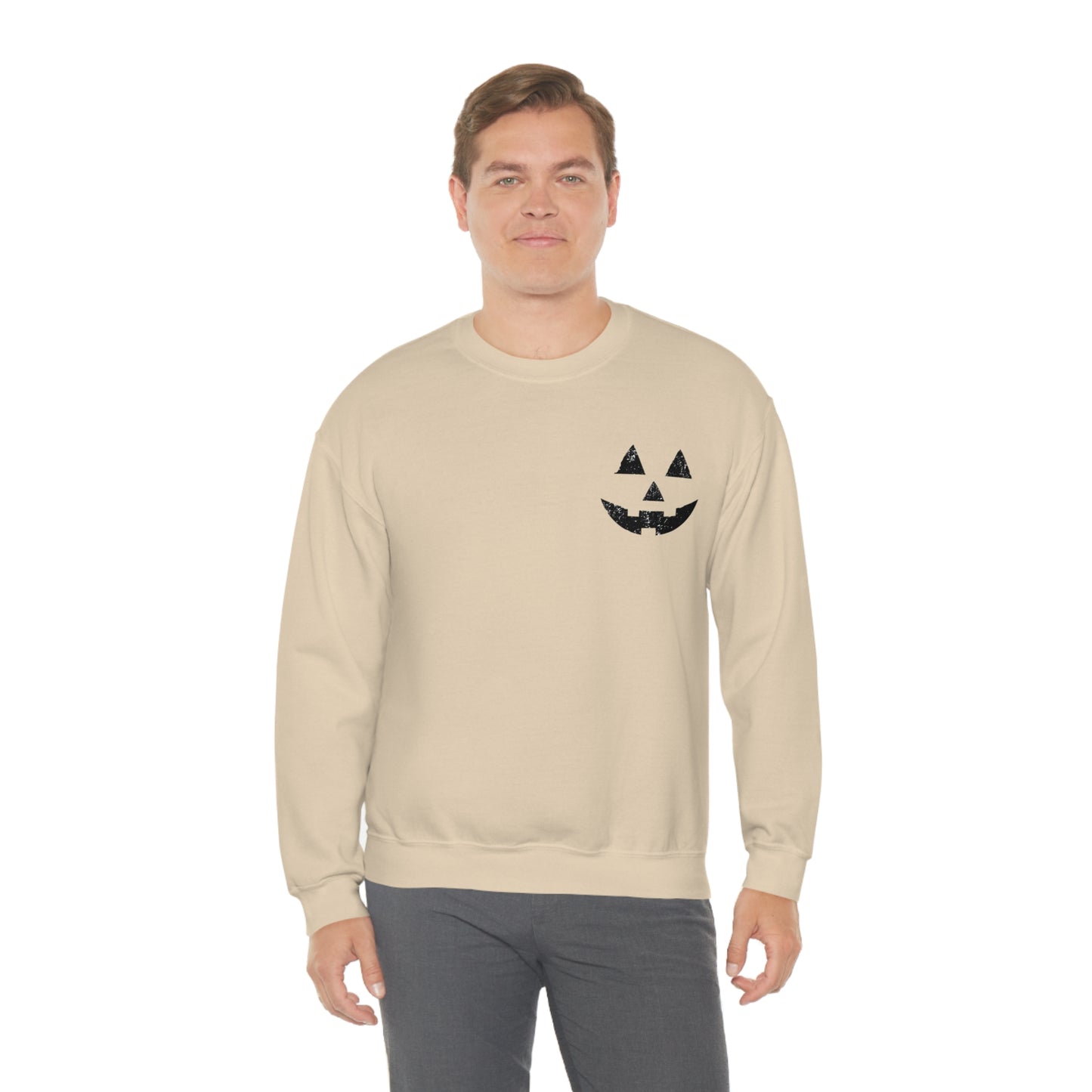 Spooky Halloween Jack-o'-Lantern Crewneck Sweater | Pumpkin Crewneck Sweatshirt