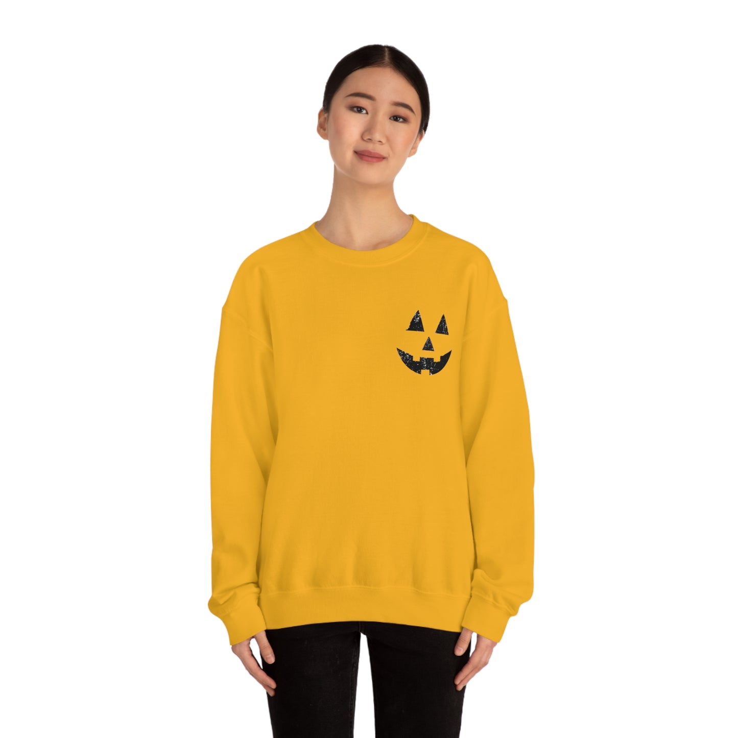 Spooky Halloween Jack-o'-Lantern Crewneck Sweater | Pumpkin Crewneck Sweatshirt