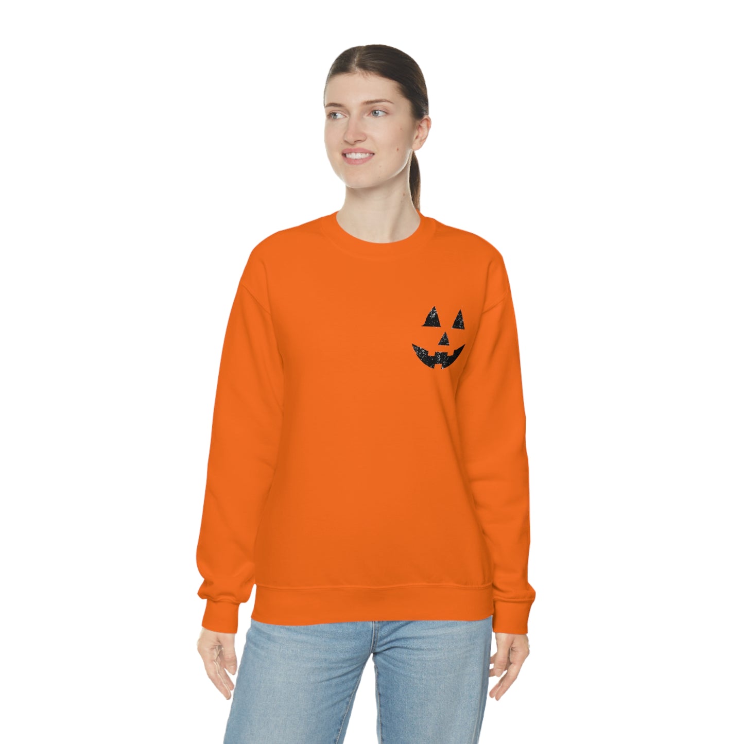 Spooky Halloween Jack-o'-Lantern Crewneck Sweater | Pumpkin Crewneck Sweatshirt