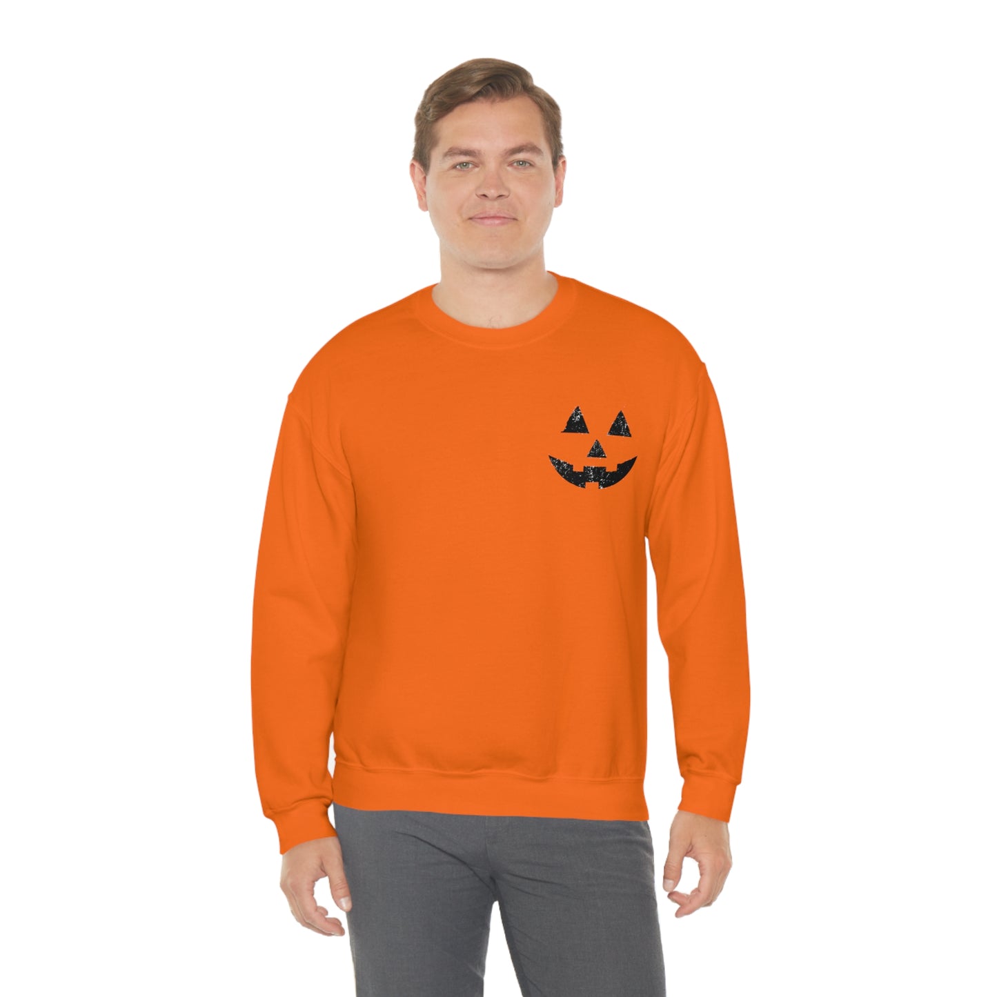 Spooky Halloween Jack-o'-Lantern Crewneck Sweater | Pumpkin Crewneck Sweatshirt