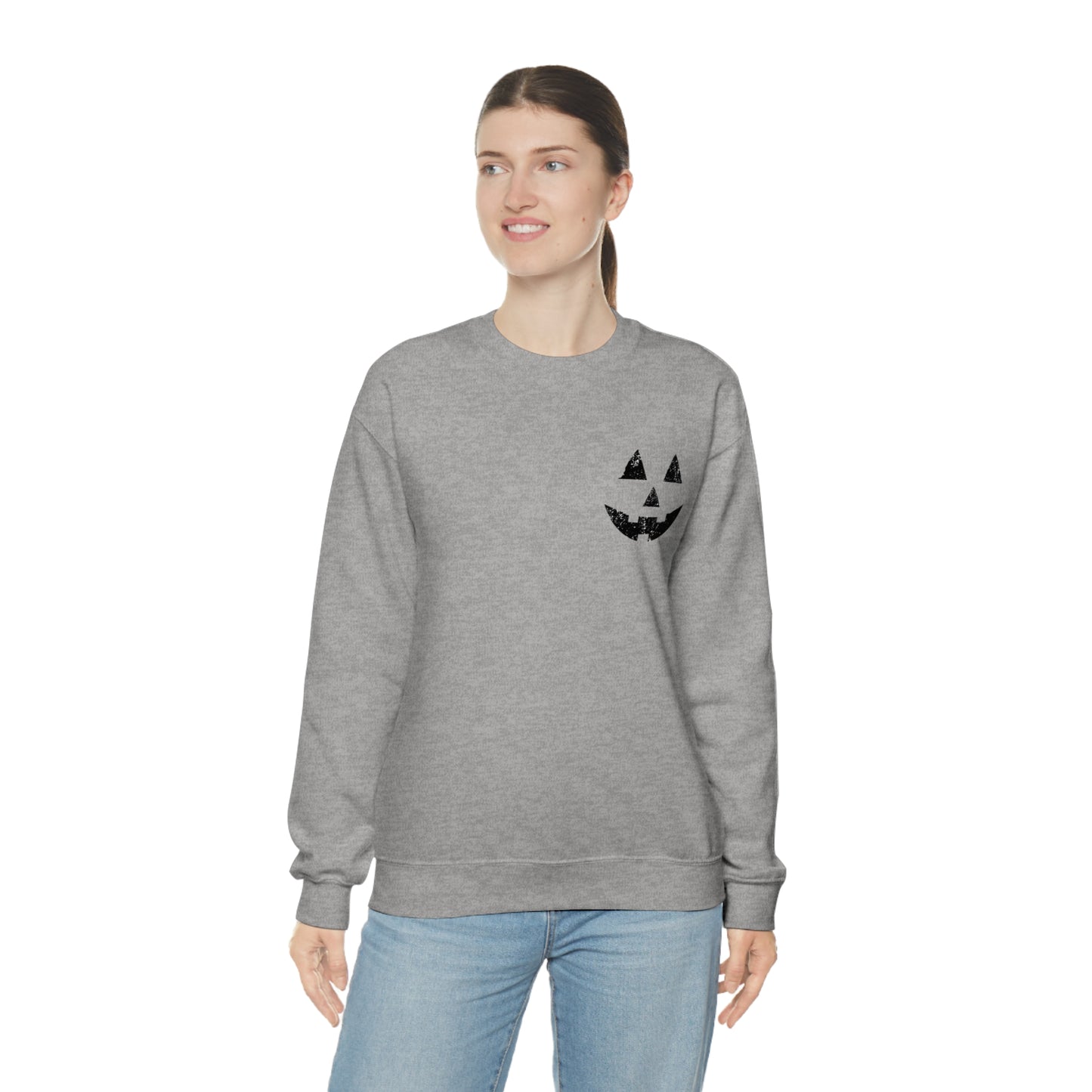 Spooky Halloween Jack-o'-Lantern Crewneck Sweater | Pumpkin Crewneck Sweatshirt