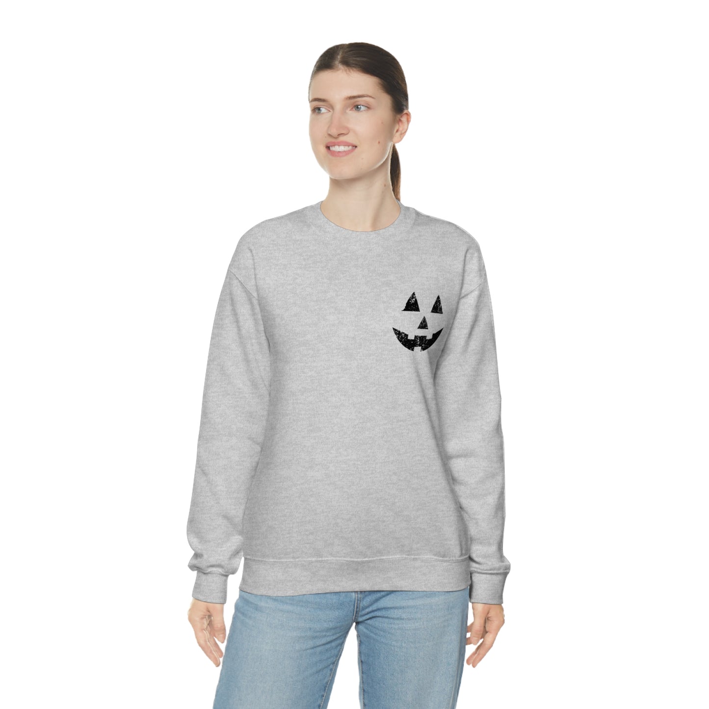 Spooky Halloween Jack-o'-Lantern Crewneck Sweater | Pumpkin Crewneck Sweatshirt