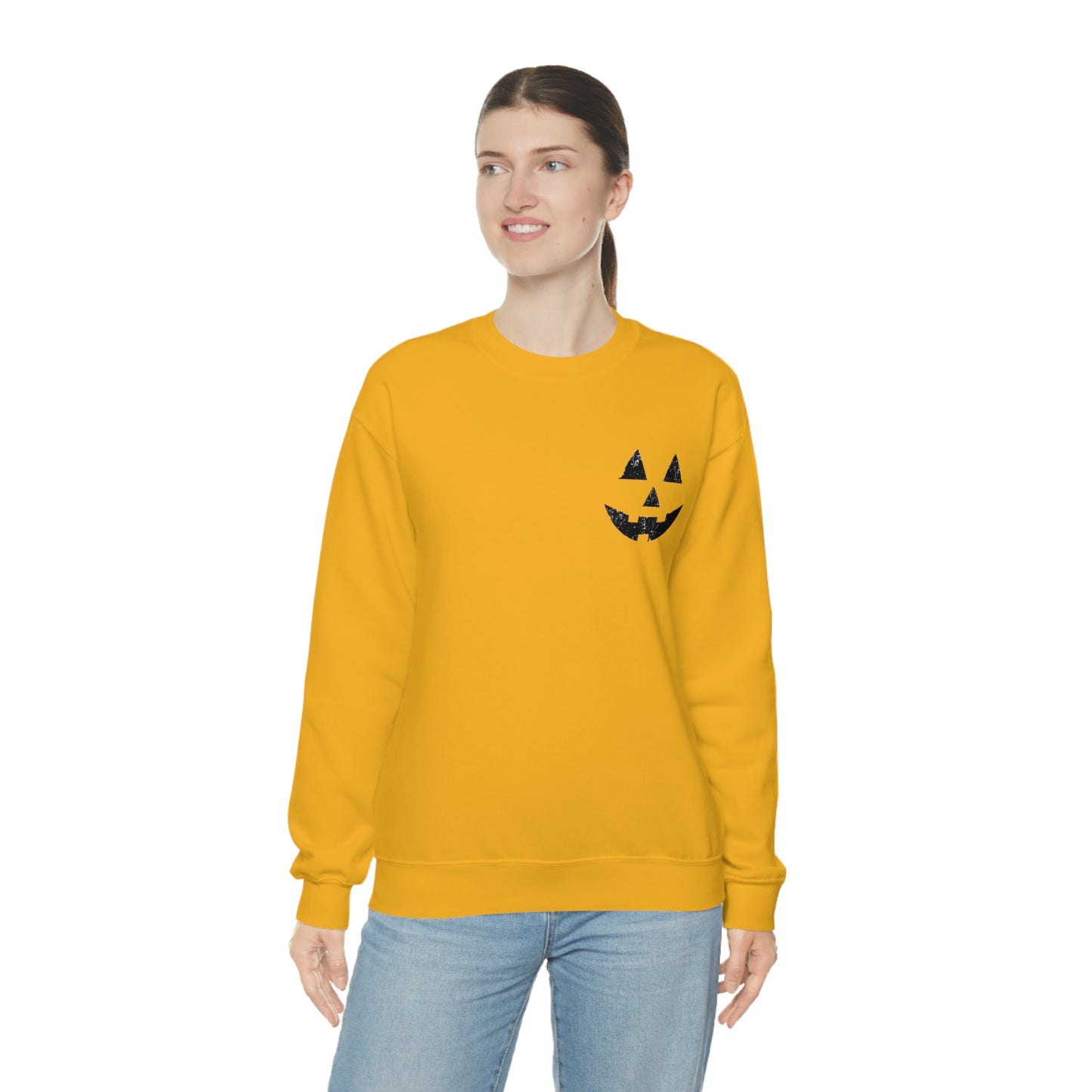 Spooky Halloween Jack-o'-Lantern Crewneck Sweater | Pumpkin Crewneck Sweatshirt