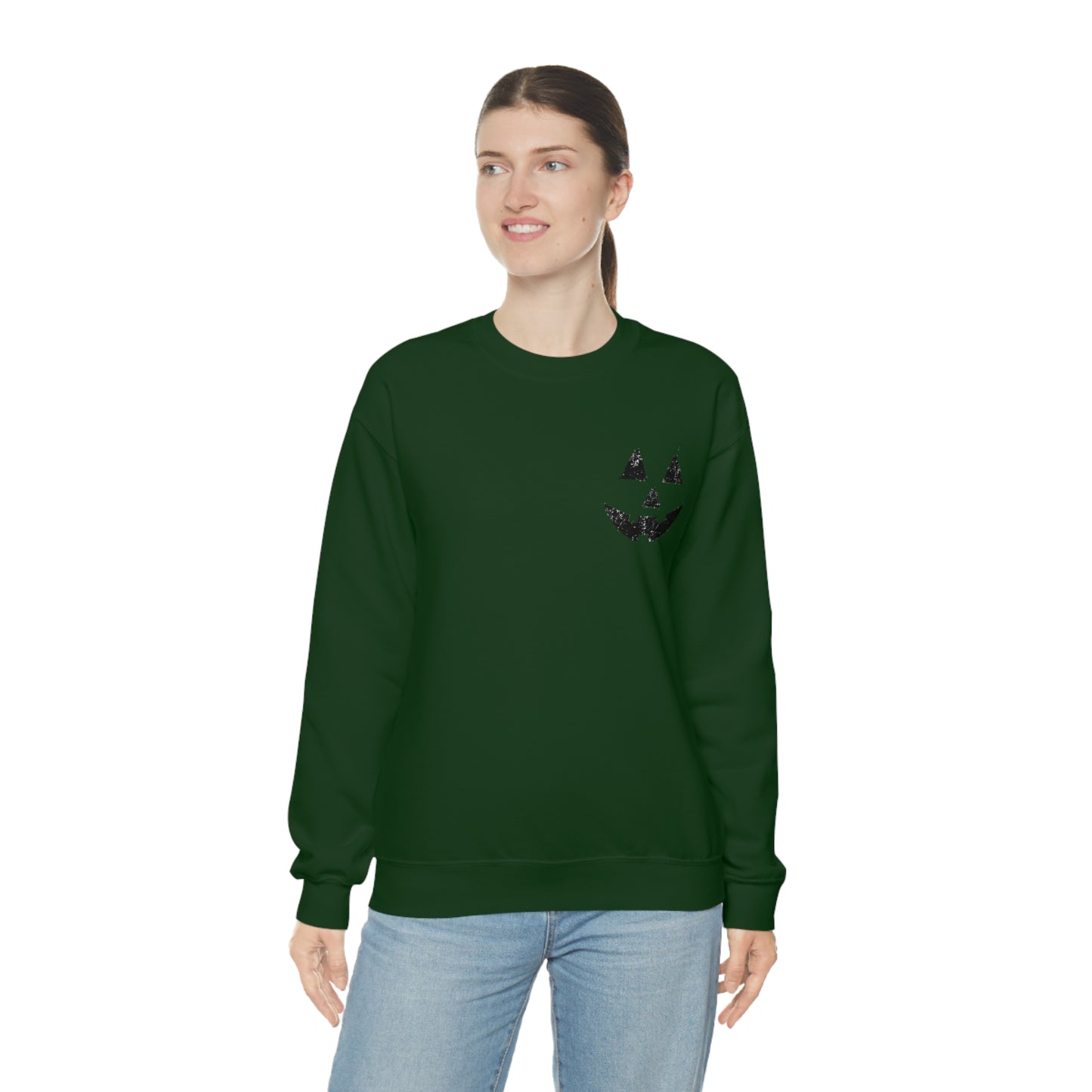 Spooky Halloween Jack-o'-Lantern Crewneck Sweater | Pumpkin Crewneck Sweatshirt