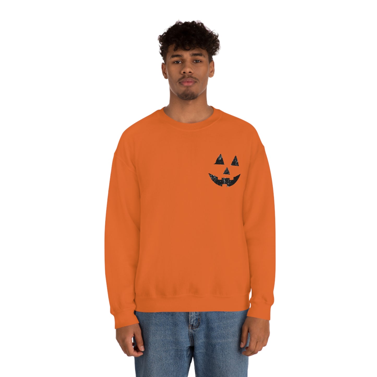 Spooky Halloween Jack-o'-Lantern Crewneck Sweater | Pumpkin Crewneck Sweatshirt