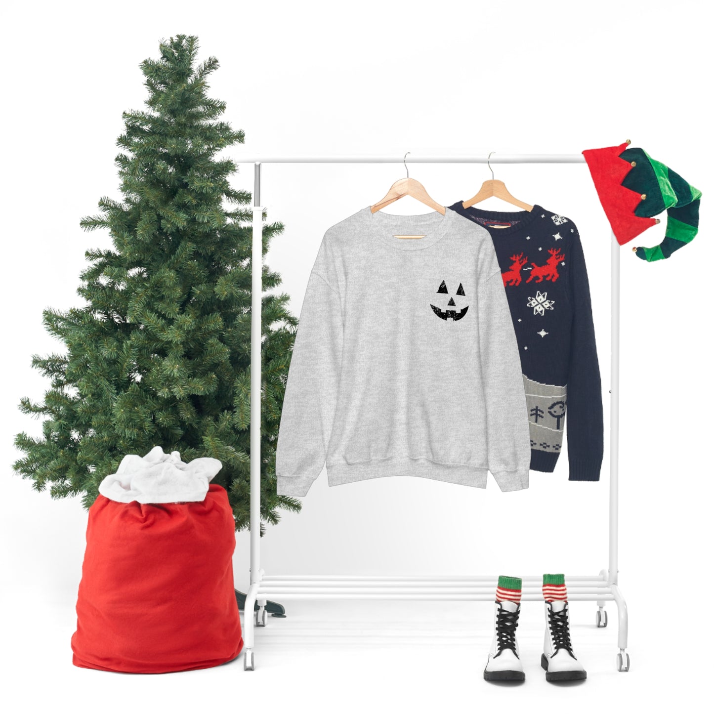 Spooky Halloween Jack-o'-Lantern Crewneck Sweater | Pumpkin Crewneck Sweatshirt