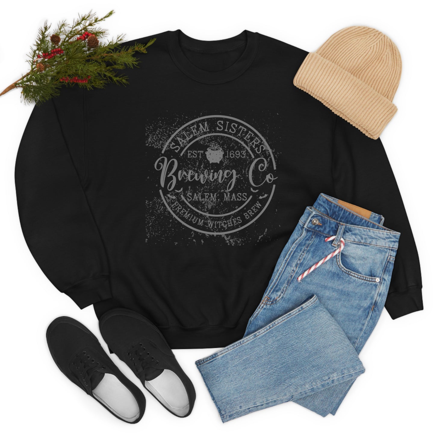Salem Sisters Halloween Crewneck Sweater | Bewitchingly Stylish Sweatshirt