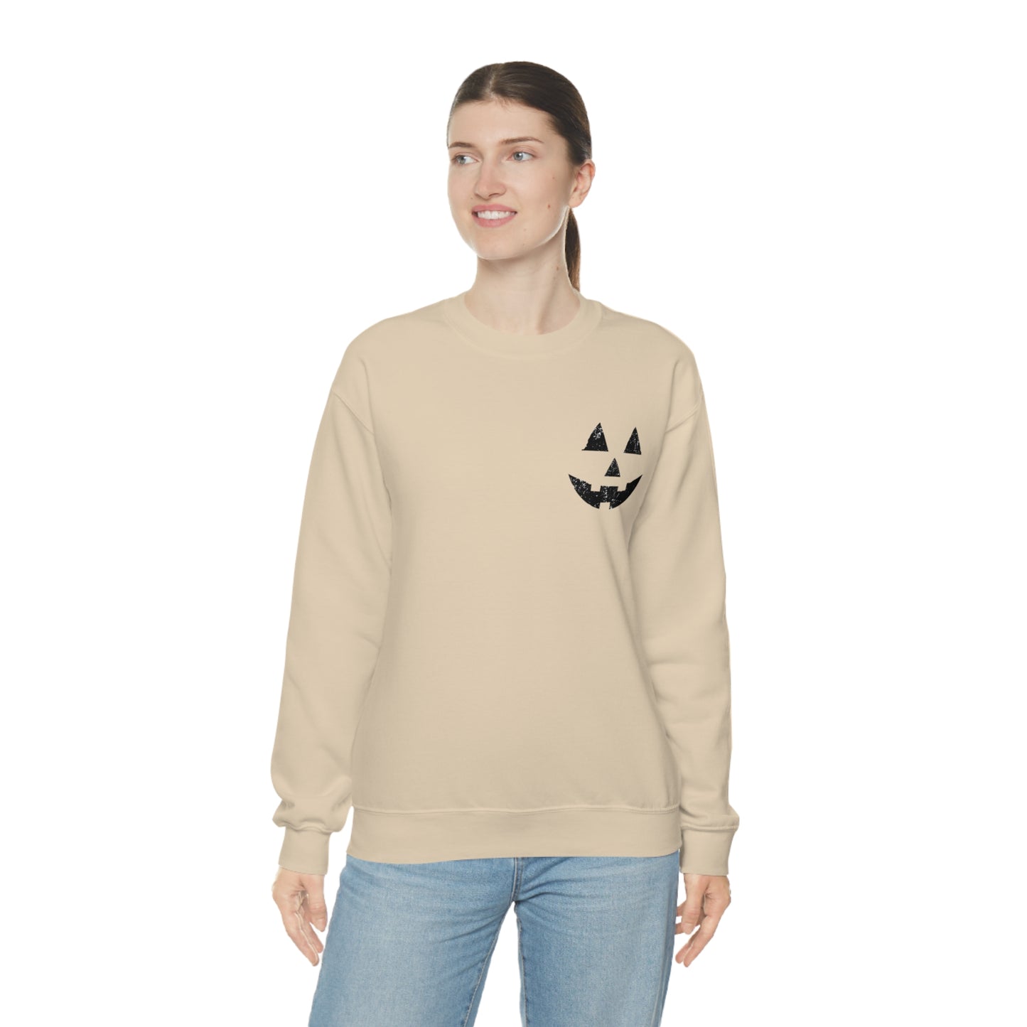 Spooky Halloween Jack-o'-Lantern Crewneck Sweater | Pumpkin Crewneck Sweatshirt