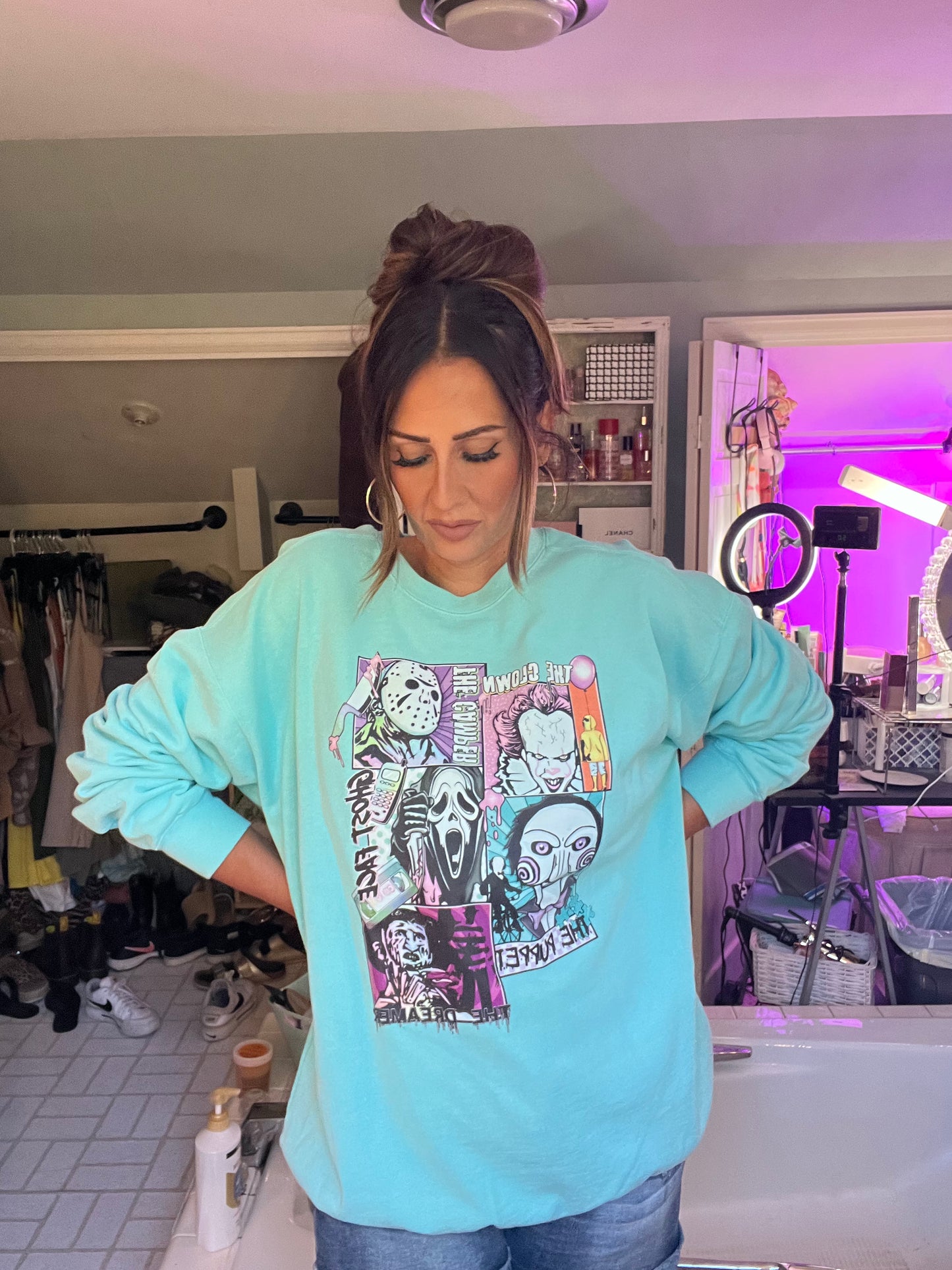 Horror movie Crewneck comfort colors Sweatshirt