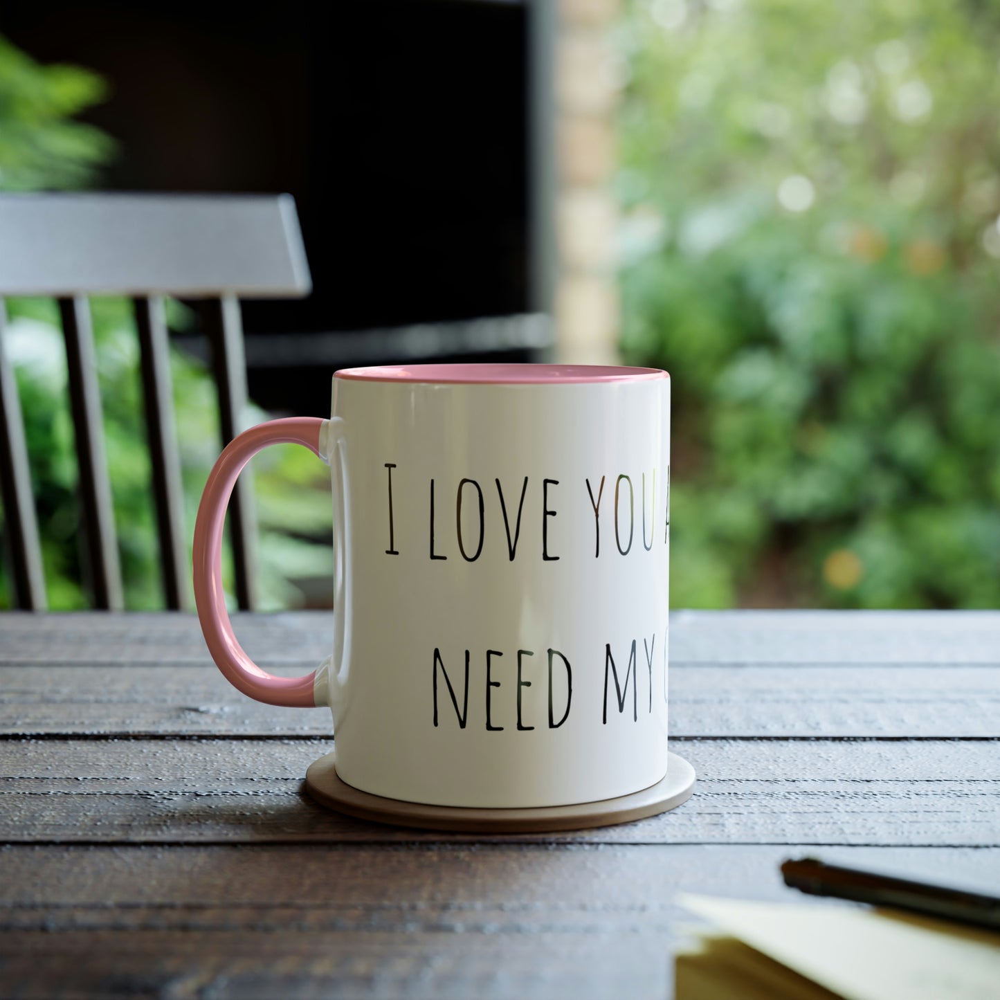 Two-Tone Coffee Mugs, 11oz I love you a latte but I need my coffee first Mothers Day Gift
