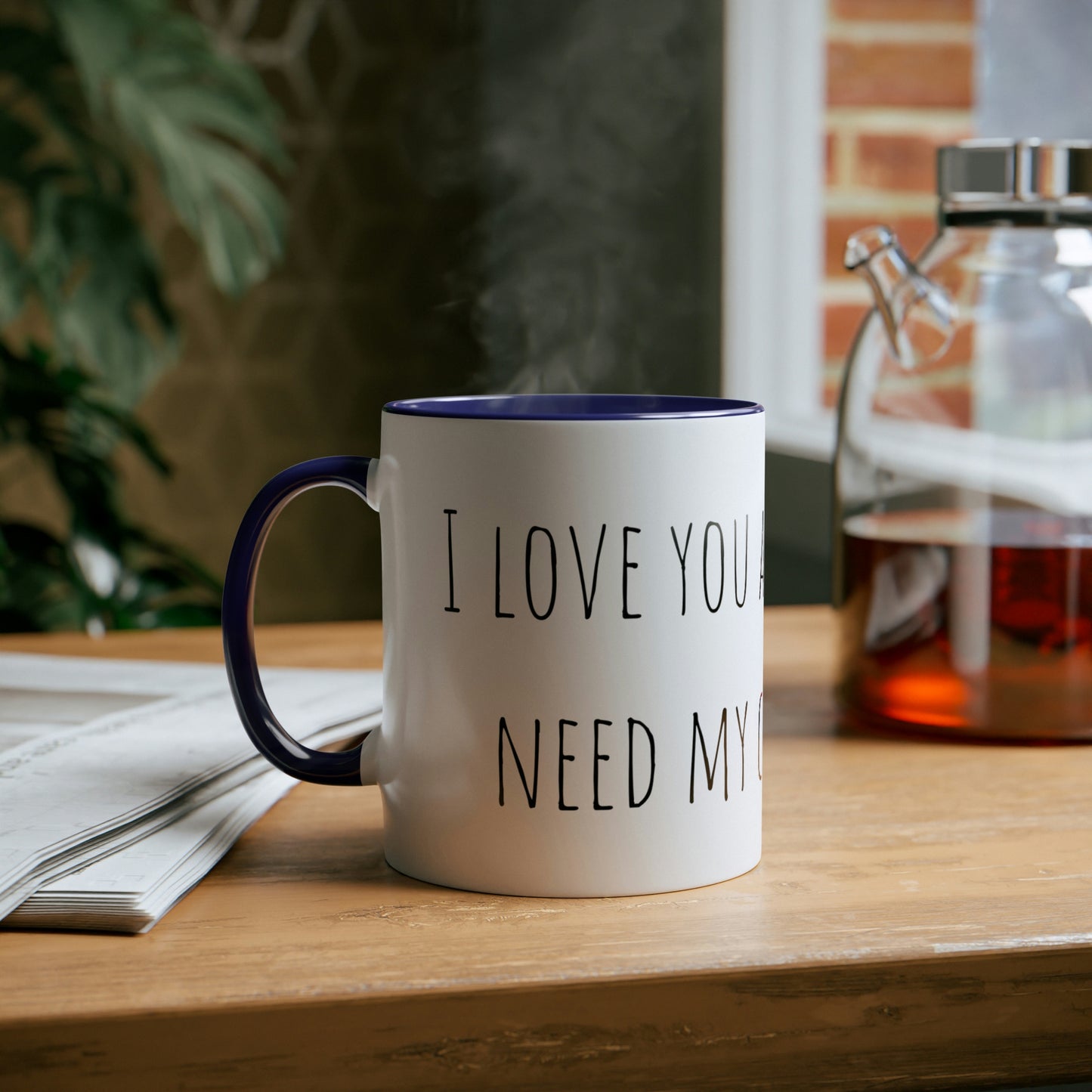 Two-Tone Coffee Mugs, 11oz I love you a latte but I need my coffee first Mothers Day Gift