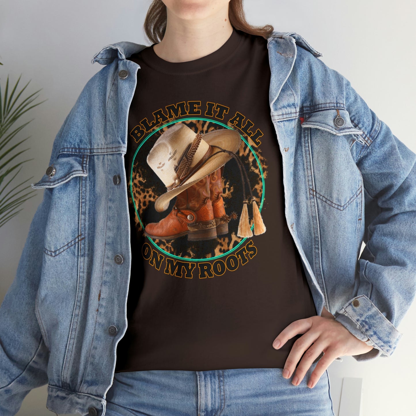 Blame it all on my roots Coastal Cowgirl Unisex Heavy Cotton Tee