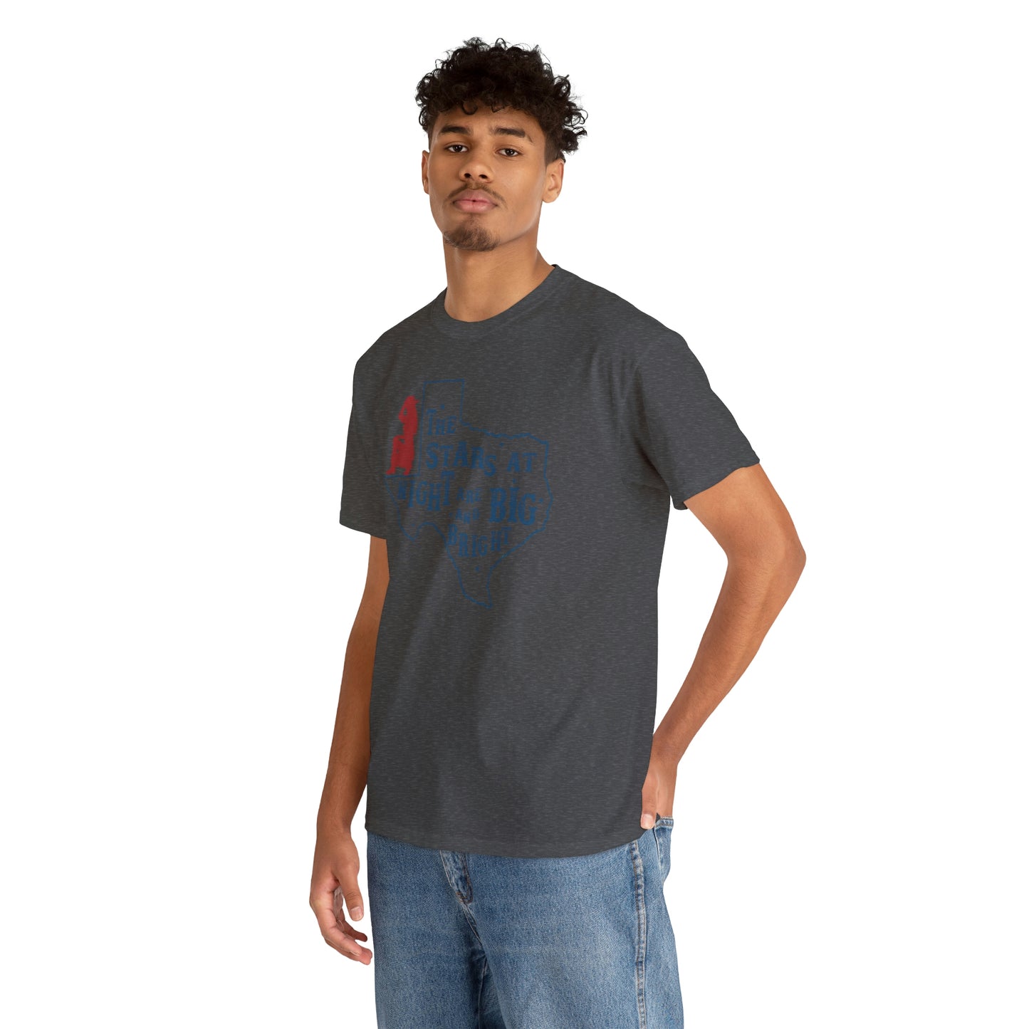 Texas tee Unisex Heavy Cotton , graphic tee , stars at night, big and bright, state pride, lone star state, gift for Texans, barbecue shirt