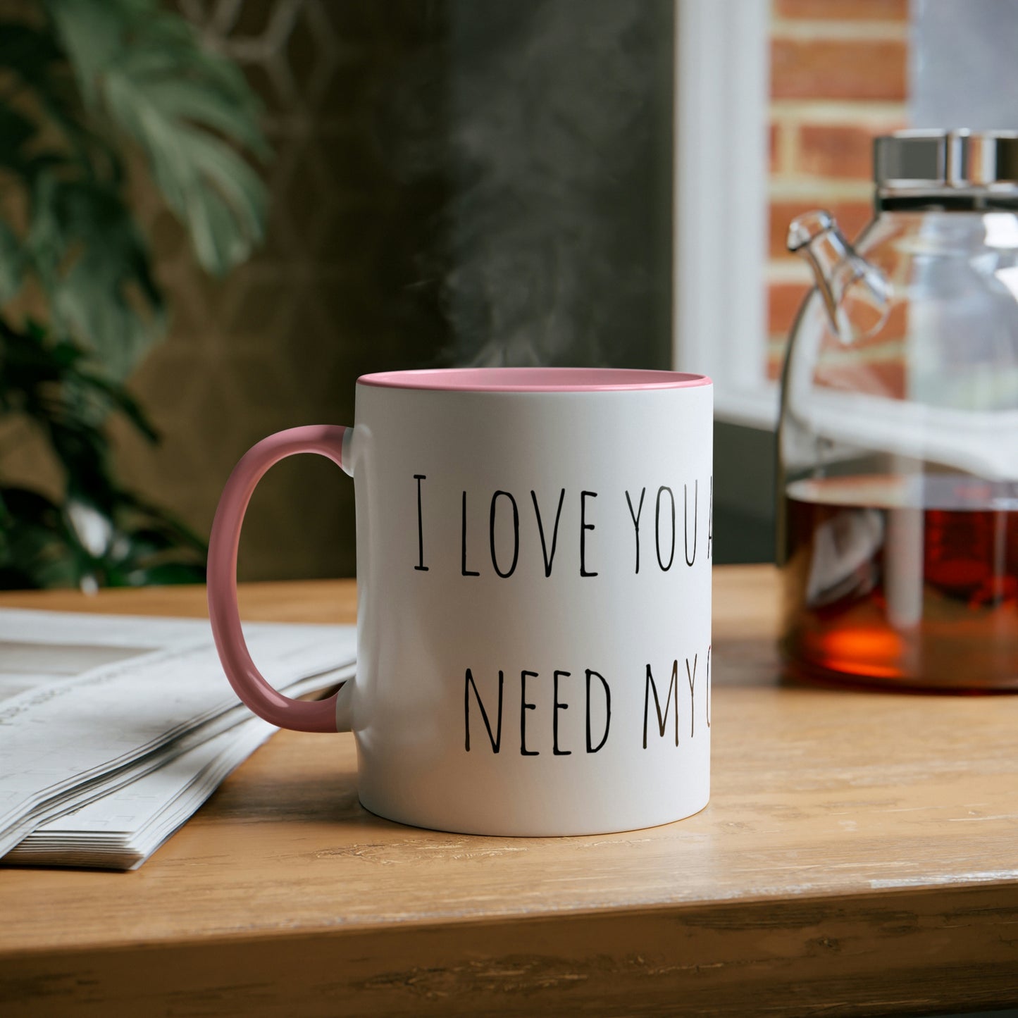 Two-Tone Coffee Mugs, 11oz I love you a latte but I need my coffee first Mothers Day Gift