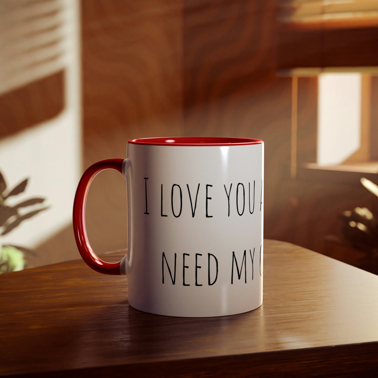 Two-Tone Coffee Mugs, 11oz I love you a latte but I need my coffee first Mothers Day Gift