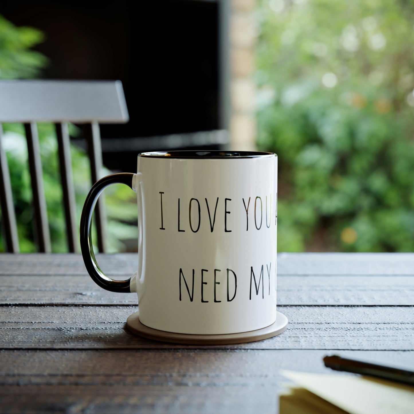 Two-Tone Coffee Mugs, 11oz I love you a latte but I need my coffee first Mothers Day Gift