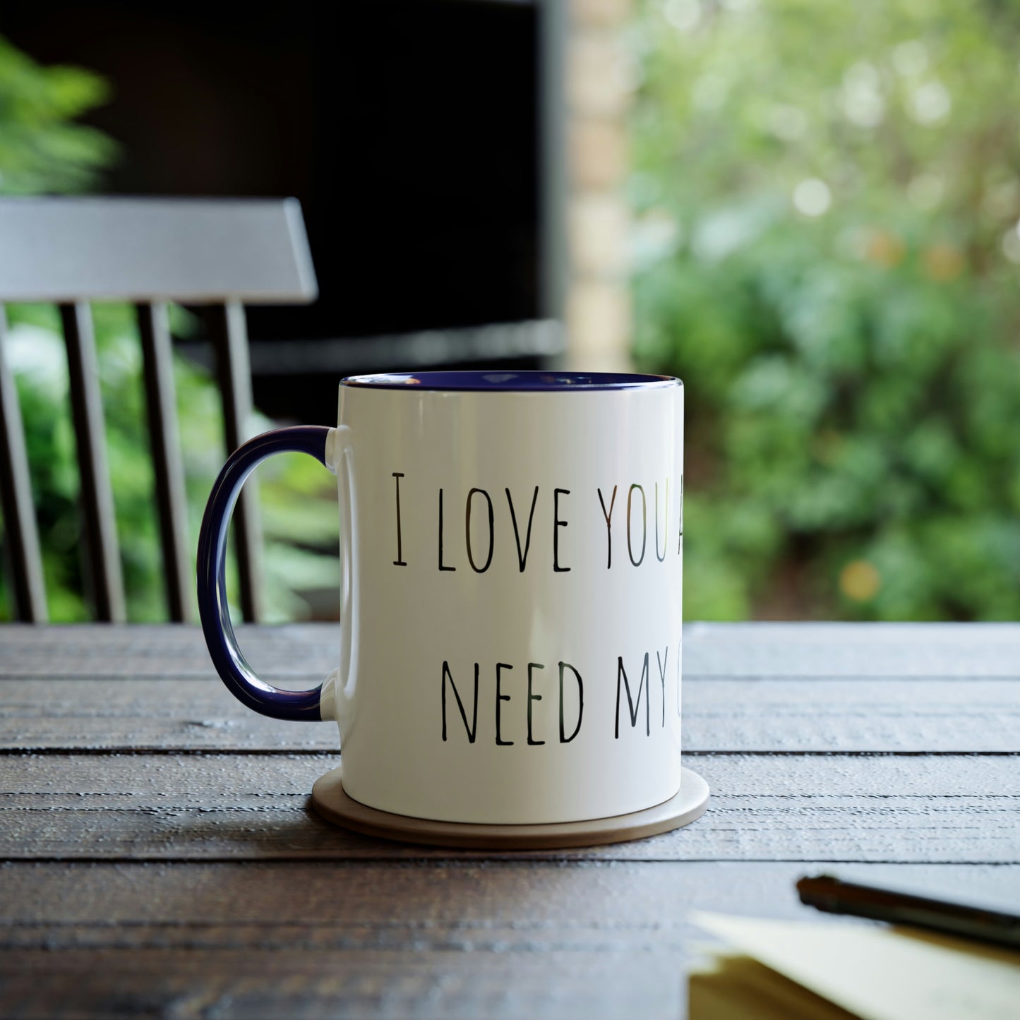 Two-Tone Coffee Mugs, 11oz I love you a latte but I need my coffee first Mothers Day Gift