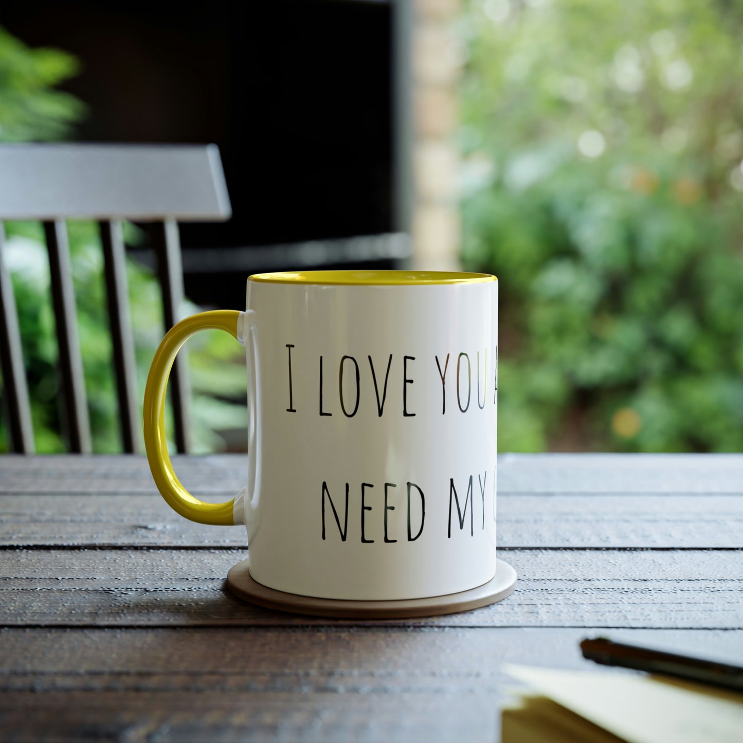 Two-Tone Coffee Mugs, 11oz I love you a latte but I need my coffee first Mothers Day Gift