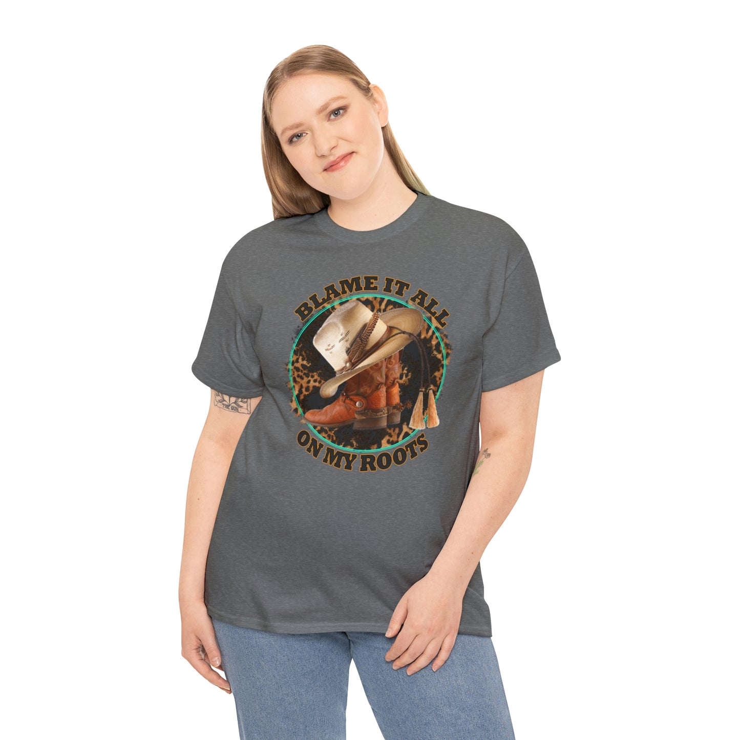 Blame it all on my roots Coastal Cowgirl Unisex Heavy Cotton Tee
