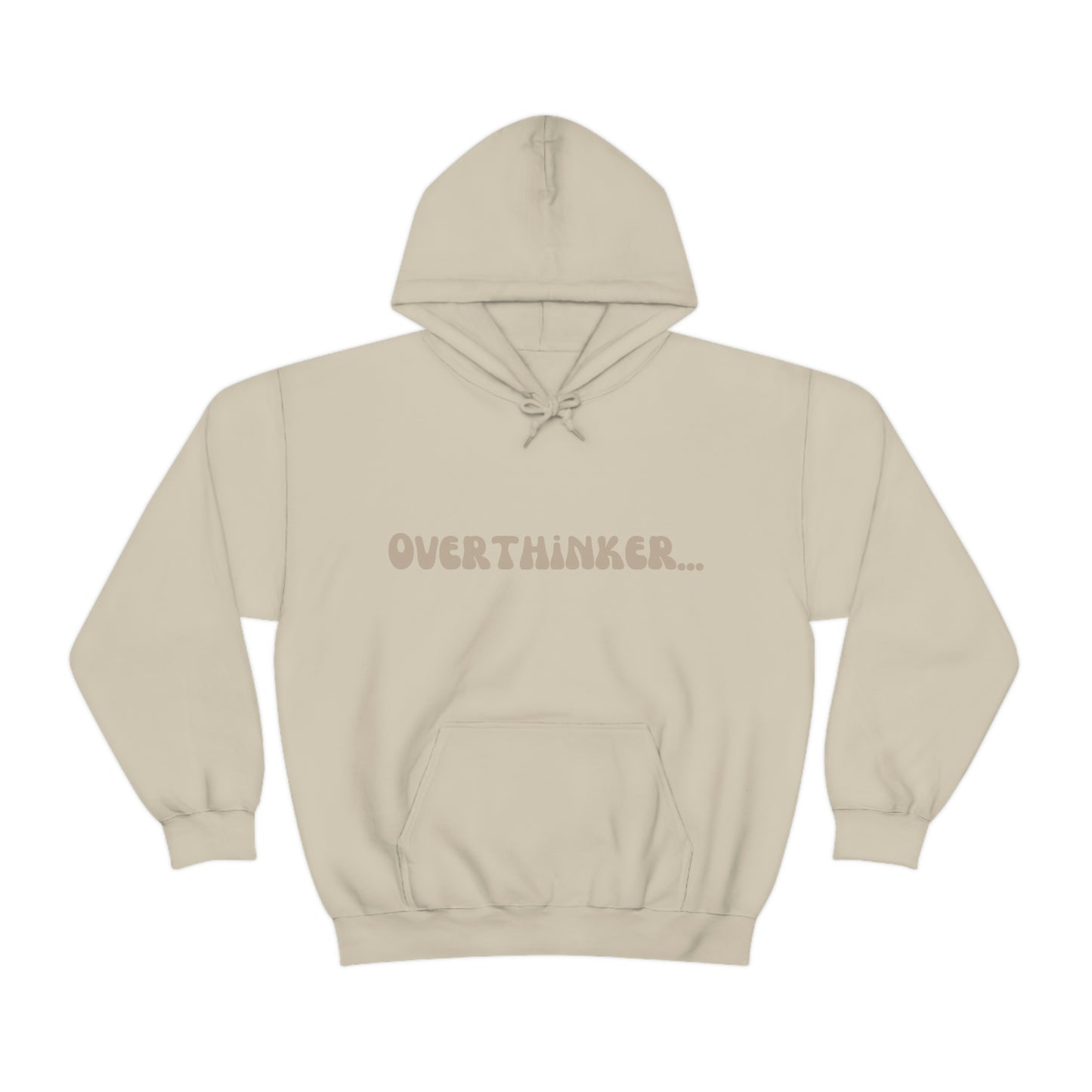 Overthinker Unisex Heavy Blend Hooded Sweatshirt Nude Beige Retro letter