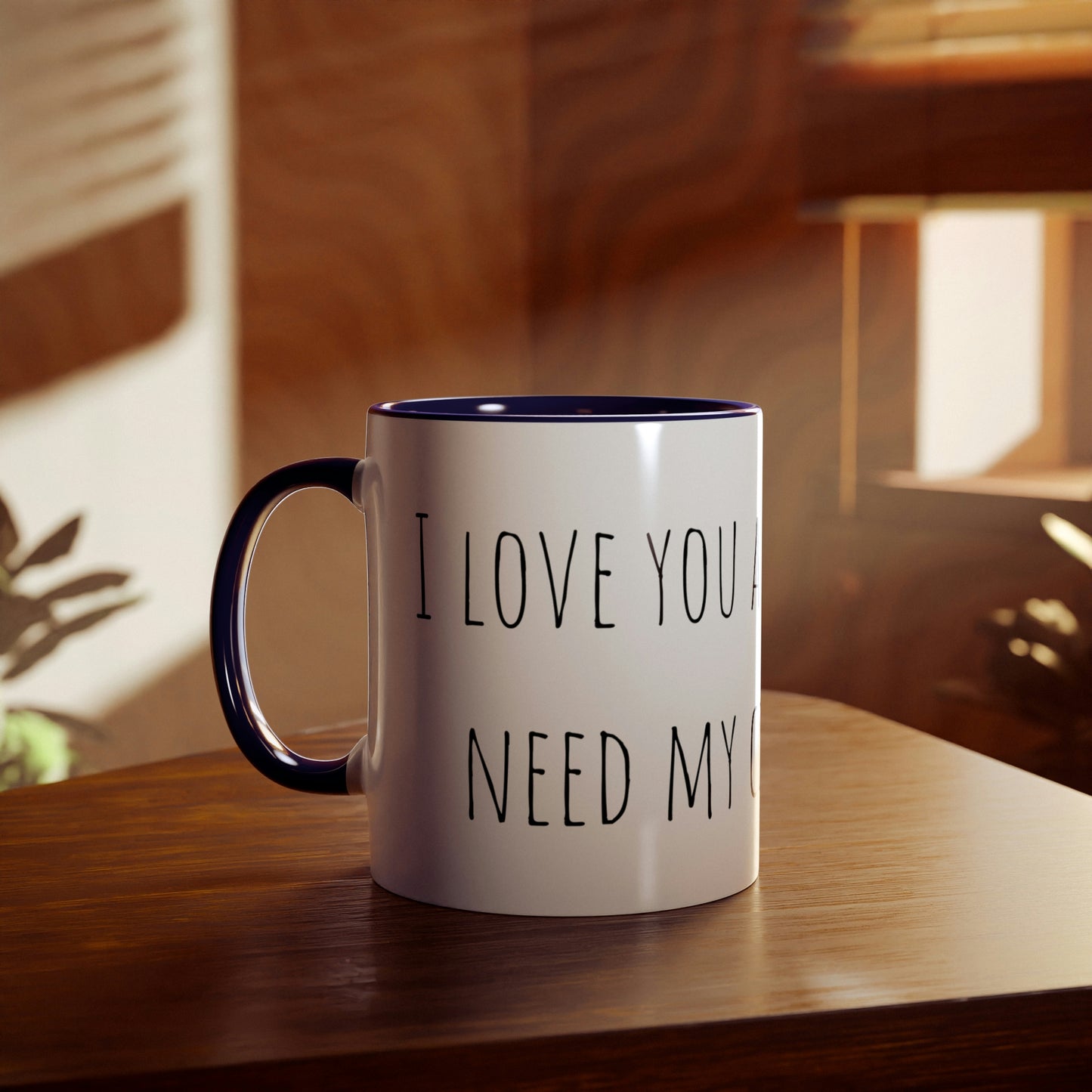 Two-Tone Coffee Mugs, 11oz I love you a latte but I need my coffee first Mothers Day Gift