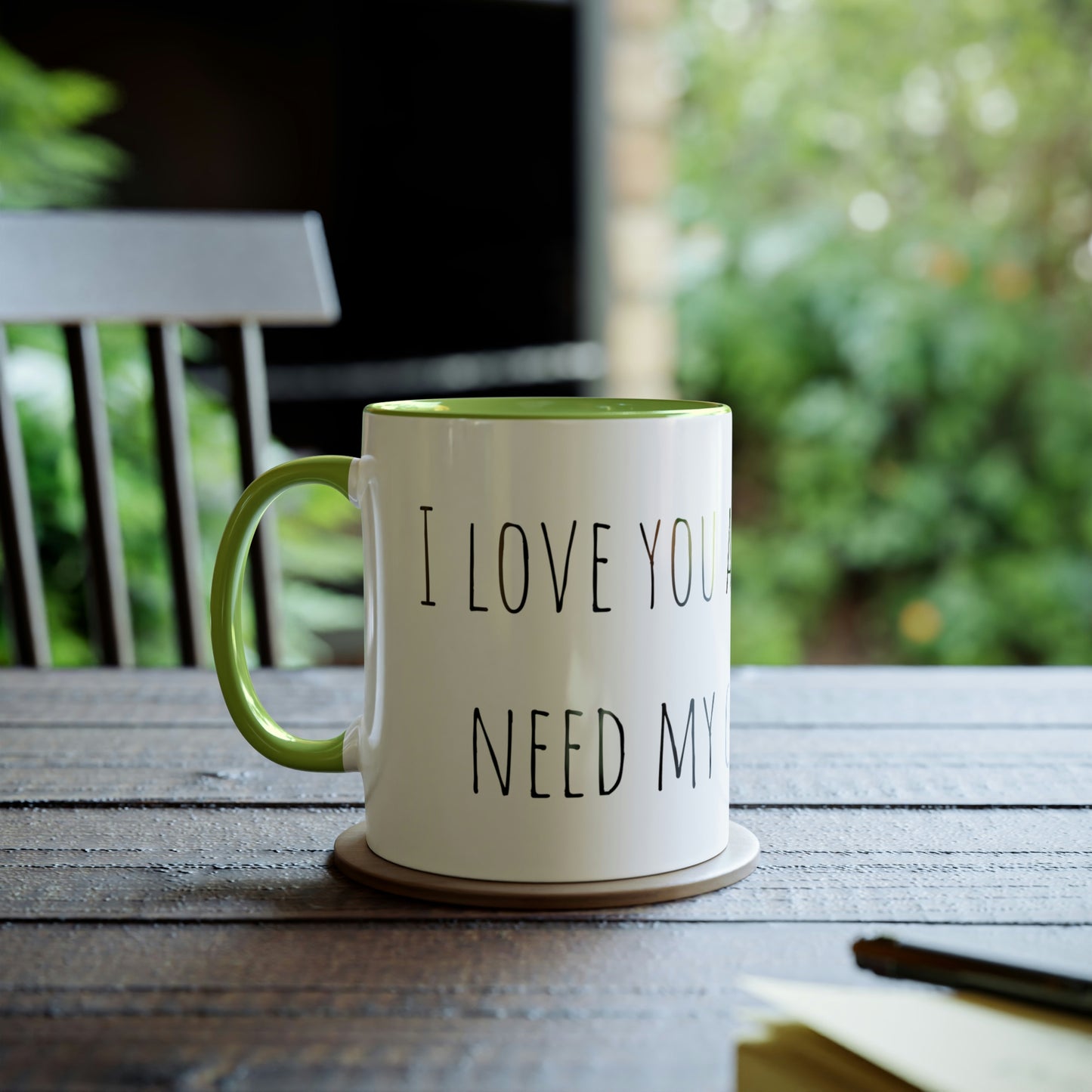 Two-Tone Coffee Mugs, 11oz I love you a latte but I need my coffee first Mothers Day Gift
