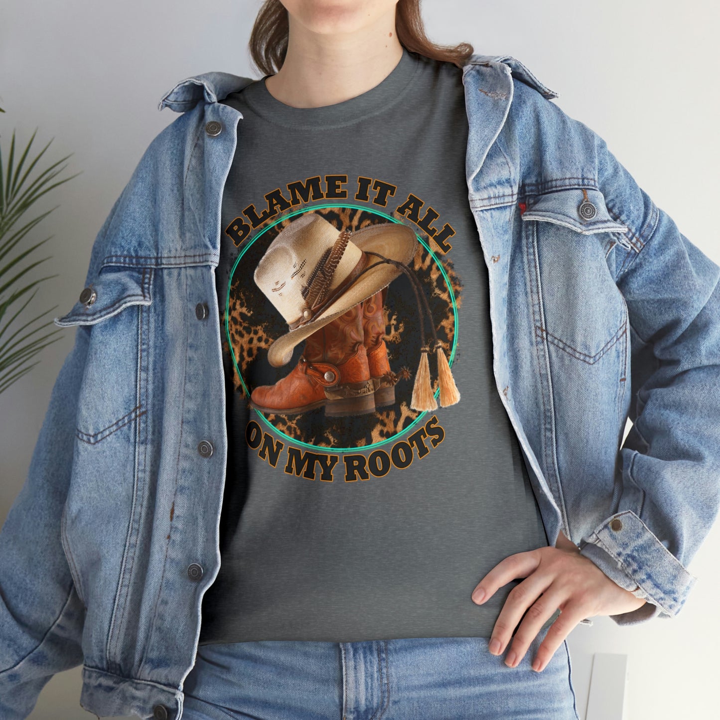 Blame it all on my roots Coastal Cowgirl Unisex Heavy Cotton Tee