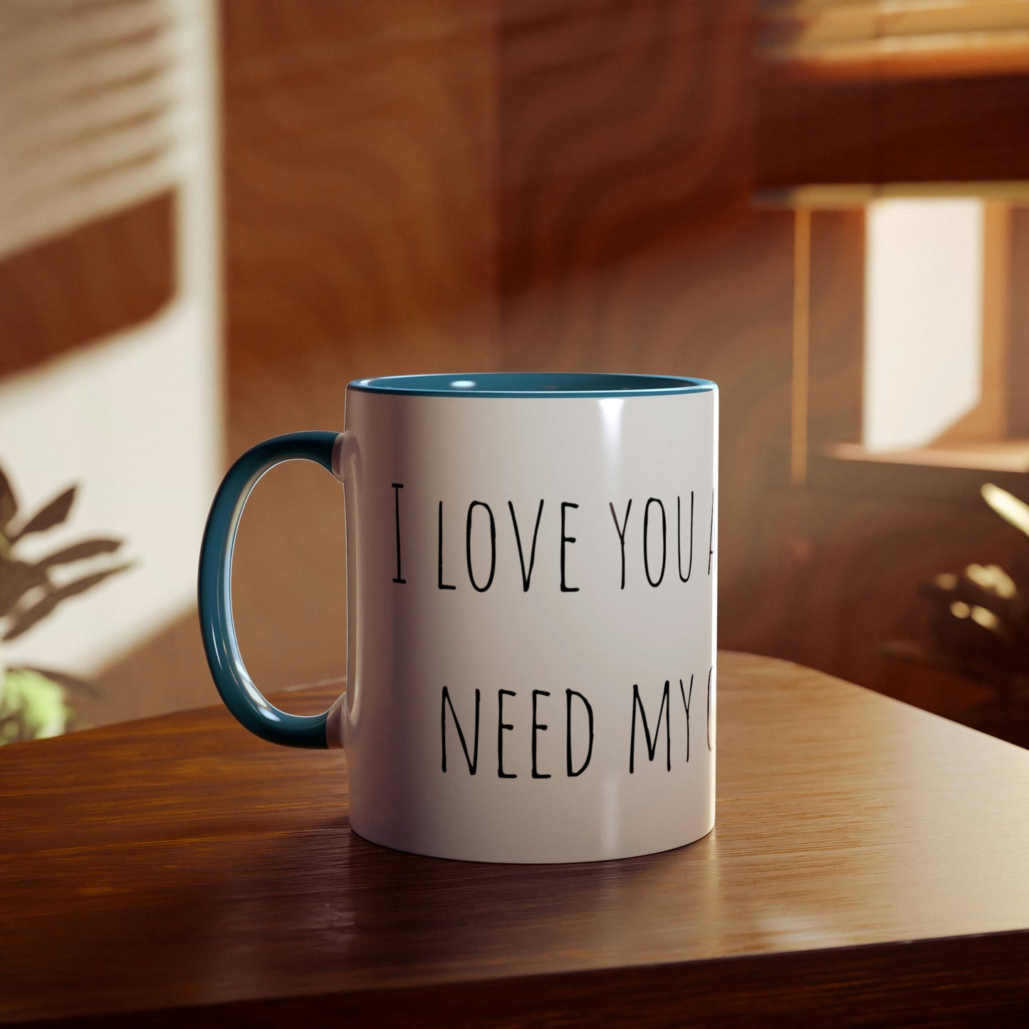 Two-Tone Coffee Mugs, 11oz I love you a latte but I need my coffee first Mothers Day Gift