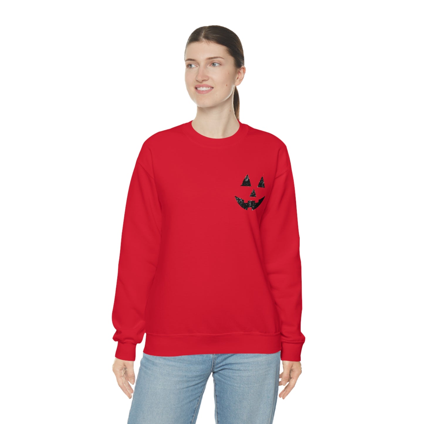 Spooky Halloween Jack-o'-Lantern Crewneck Sweater | Pumpkin Crewneck Sweatshirt