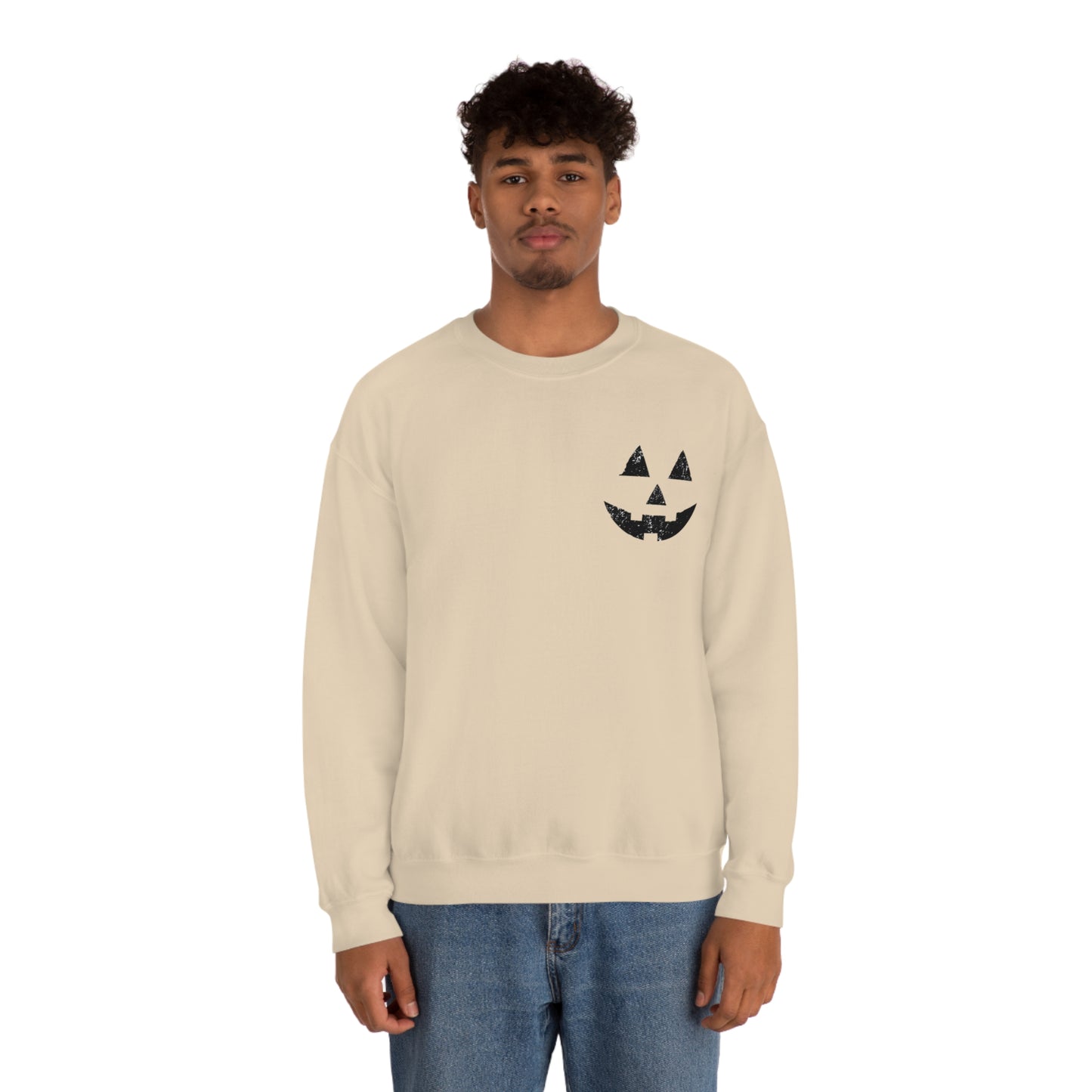 Spooky Halloween Jack-o'-Lantern Crewneck Sweater | Pumpkin Crewneck Sweatshirt