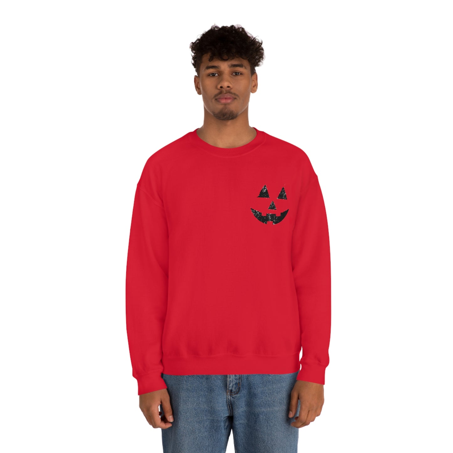 Spooky Halloween Jack-o'-Lantern Crewneck Sweater | Pumpkin Crewneck Sweatshirt