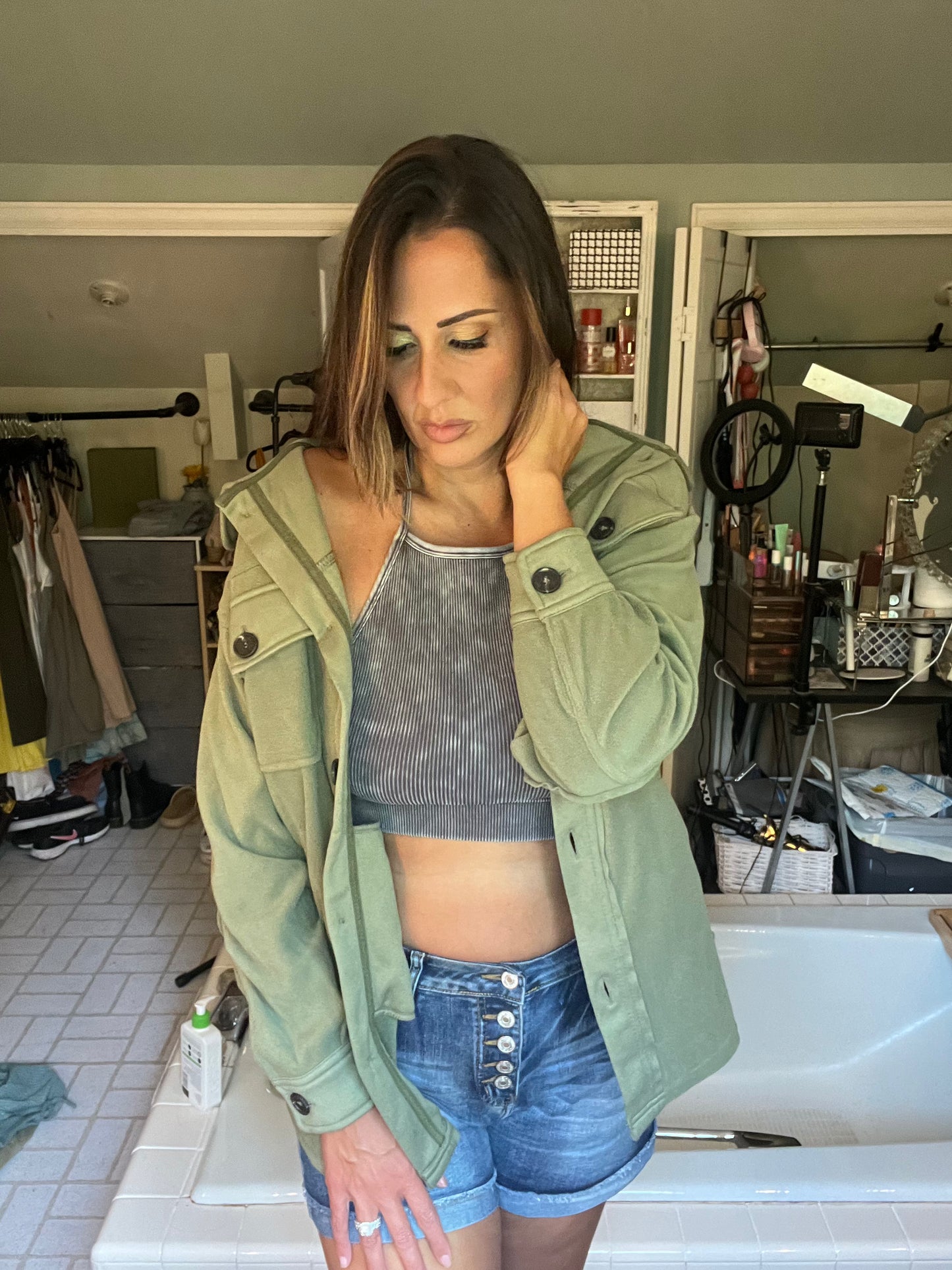 OVERSIZED BASIC FLEECE SHACKET