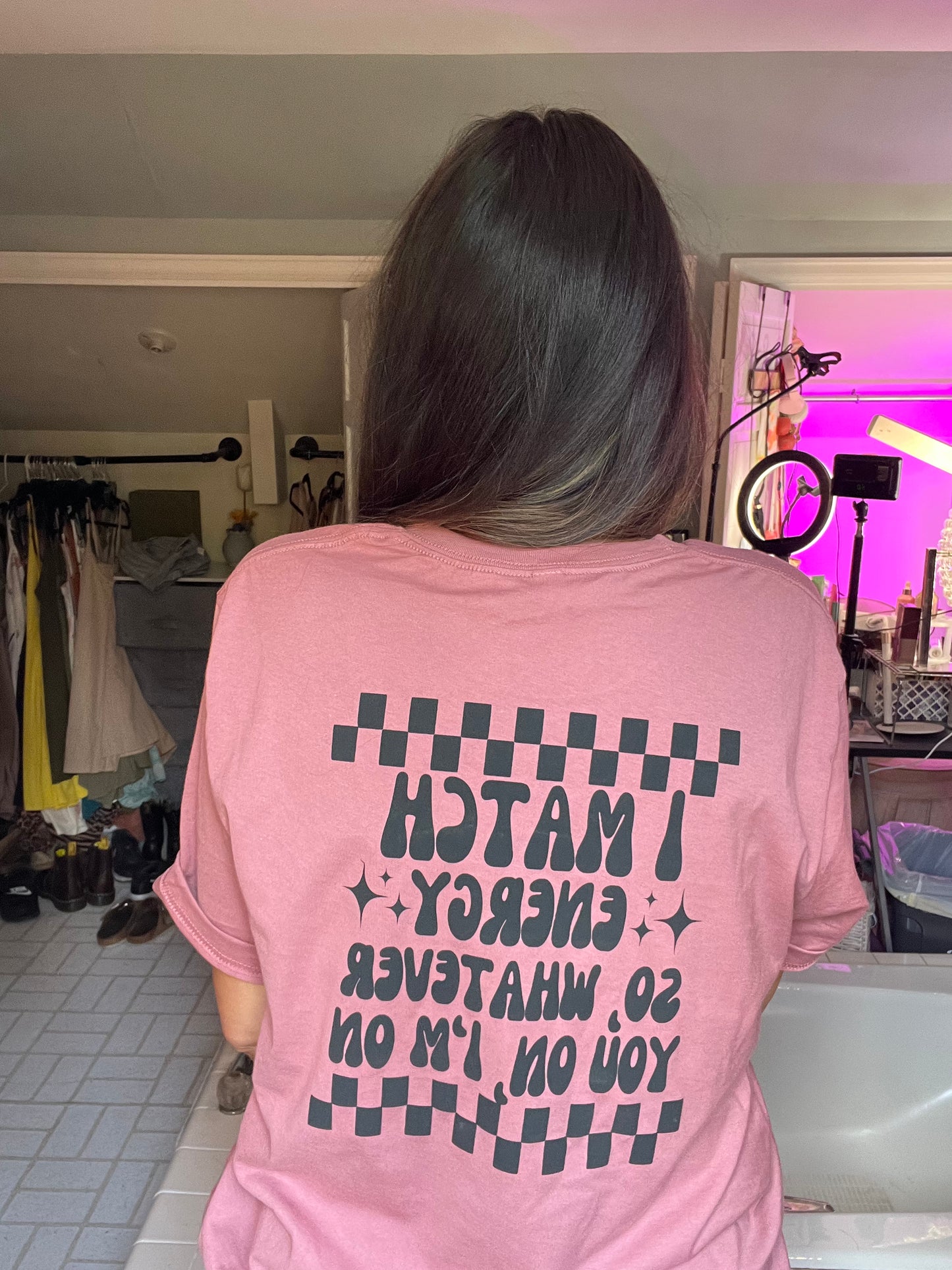 I match energy puff print t shirt