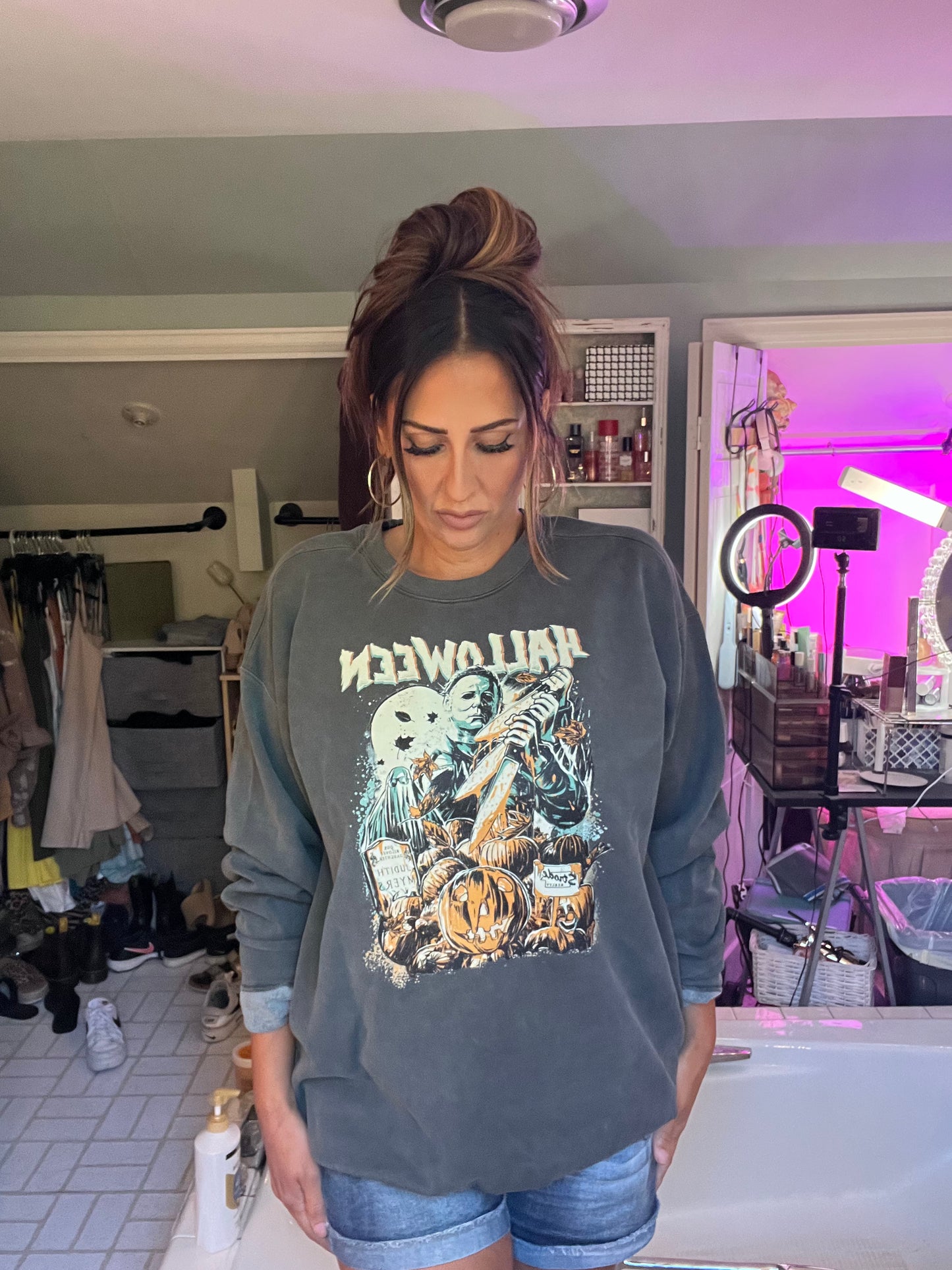 Halloween Crewneck Comfort Colors Sweatshirt