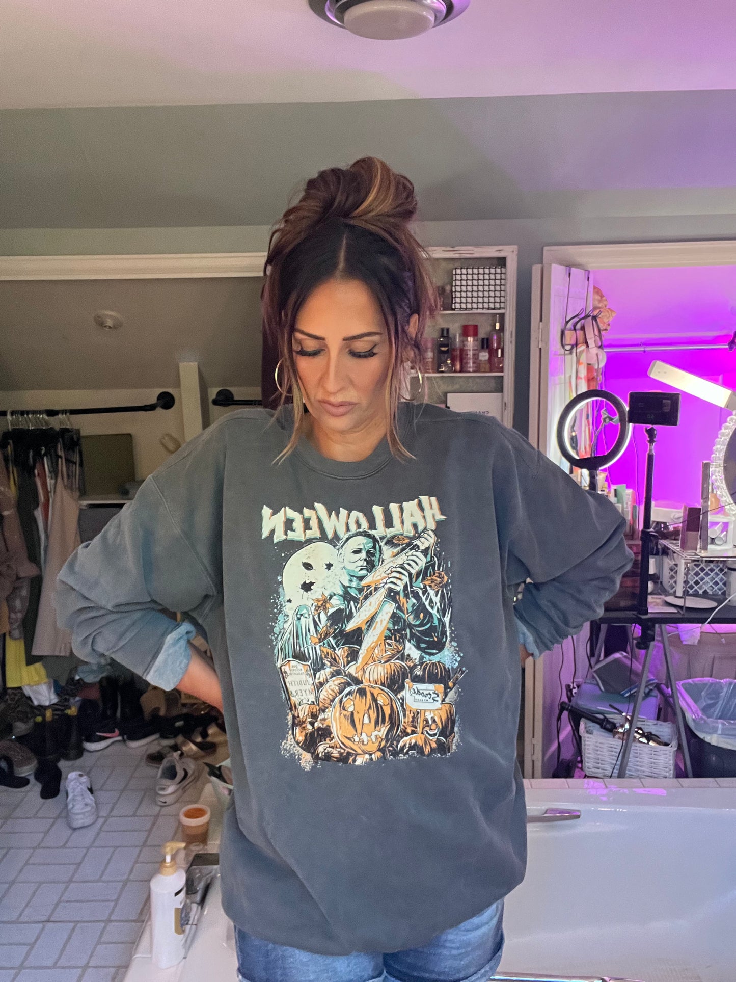 Halloween Crewneck Comfort Colors Sweatshirt