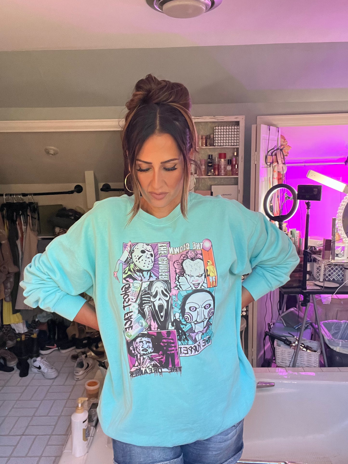 Horror movie Crewneck comfort colors Sweatshirt