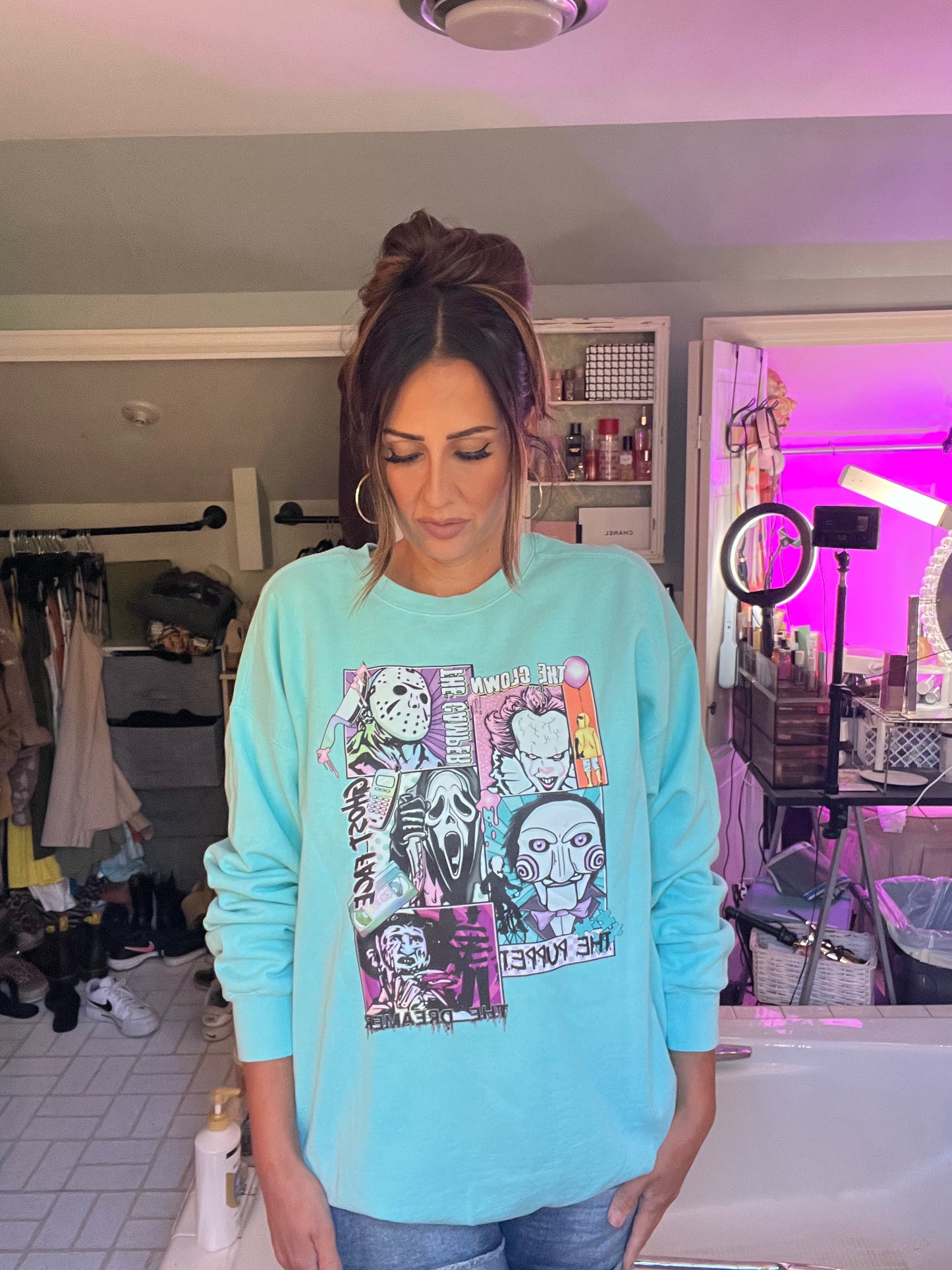 Horror movie Crewneck comfort colors Sweatshirt