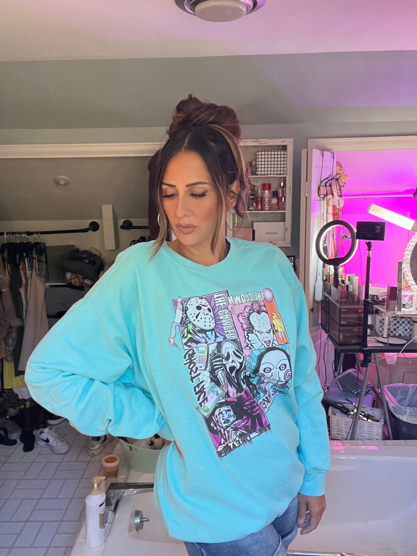 Horror movie Crewneck comfort colors Sweatshirt