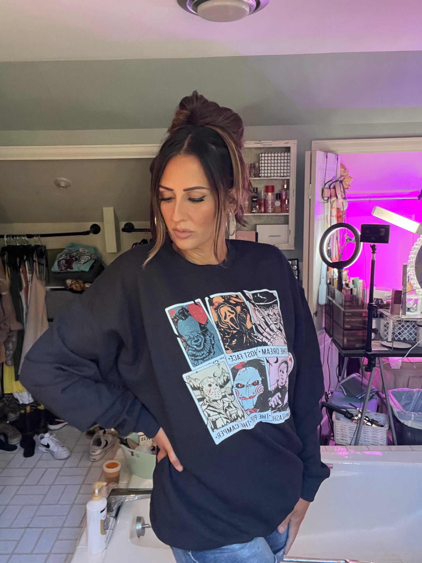 Horror movie crewneck Sweatshirt