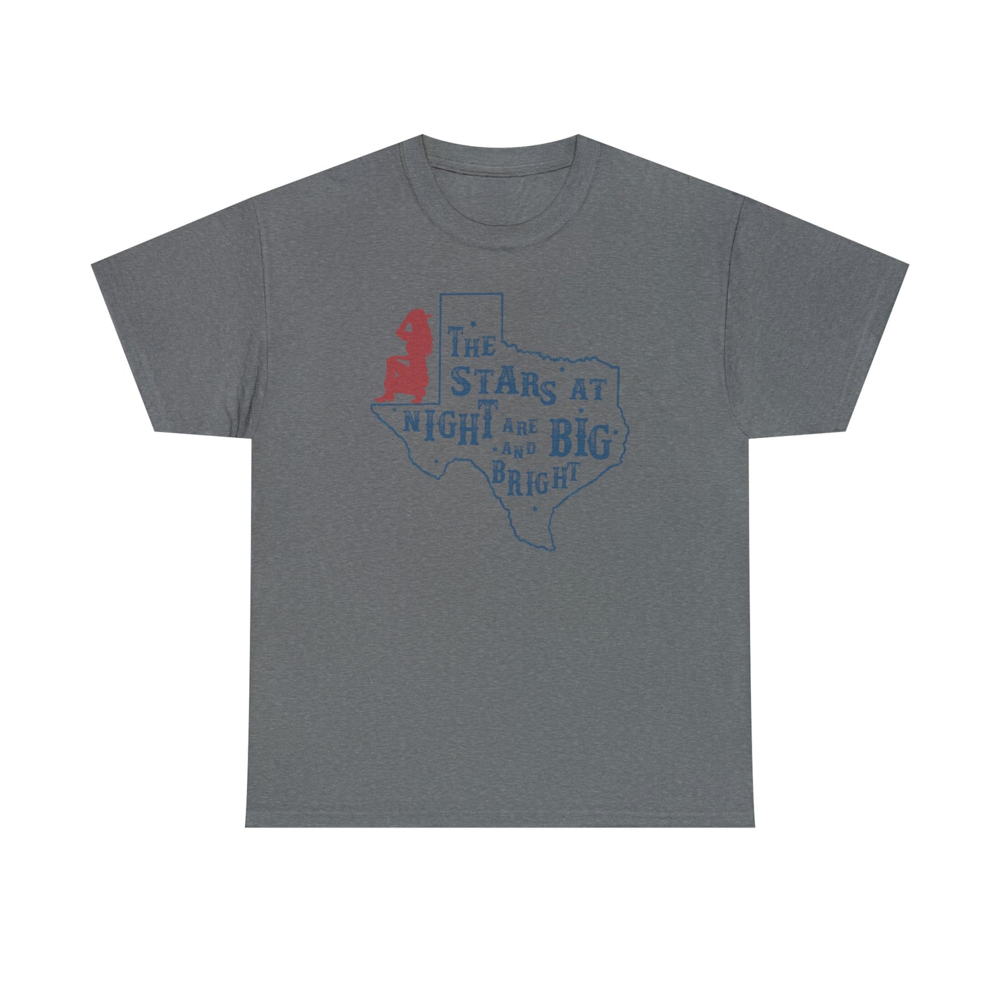 Texas tee Unisex Heavy Cotton , graphic tee , stars at night, big and bright, state pride, lone star state, gift for Texans, barbecue shirt